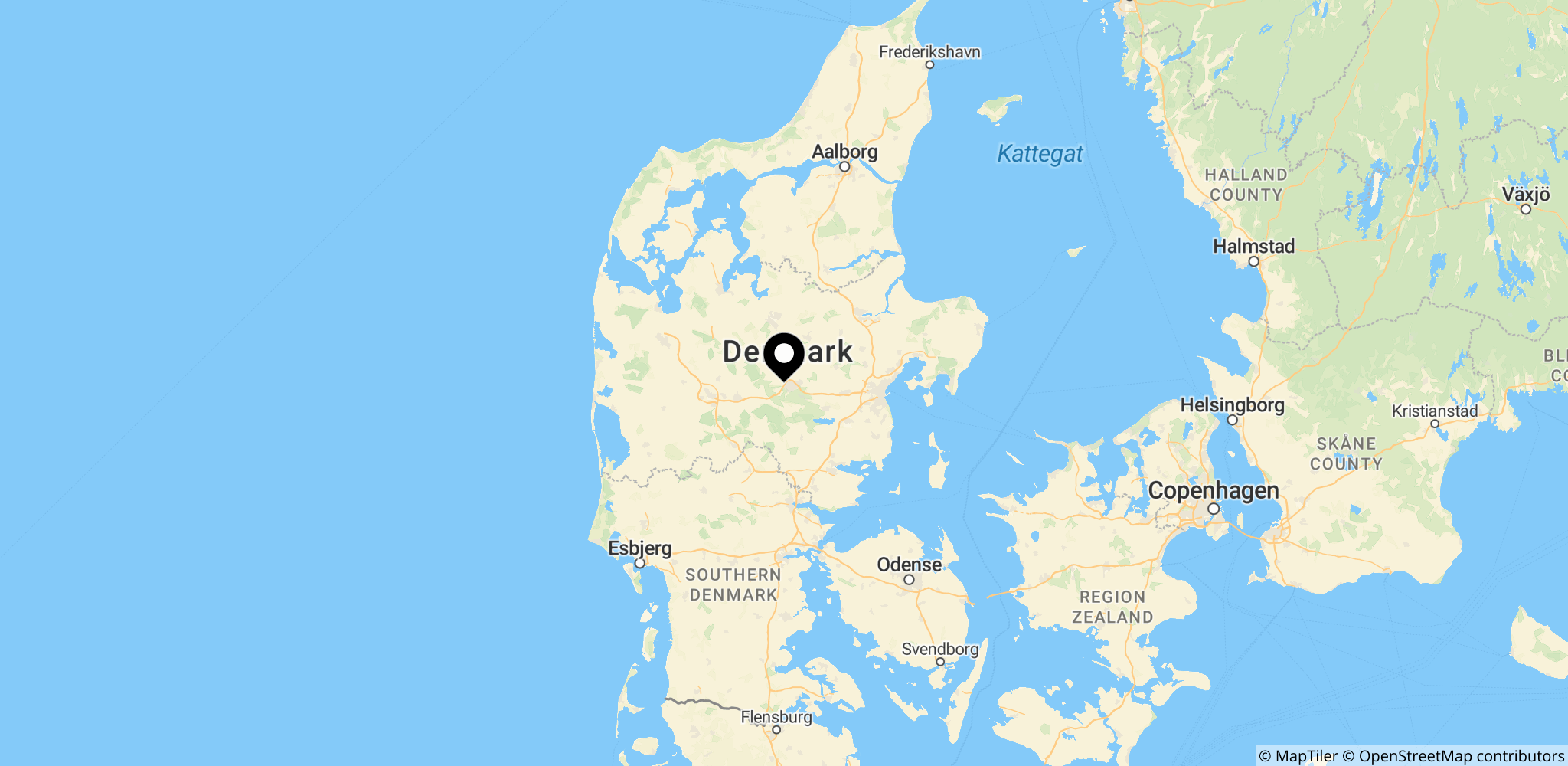 Området omkring Øster Bording i Silkeborg Kommune, hvor ejendommen ligger