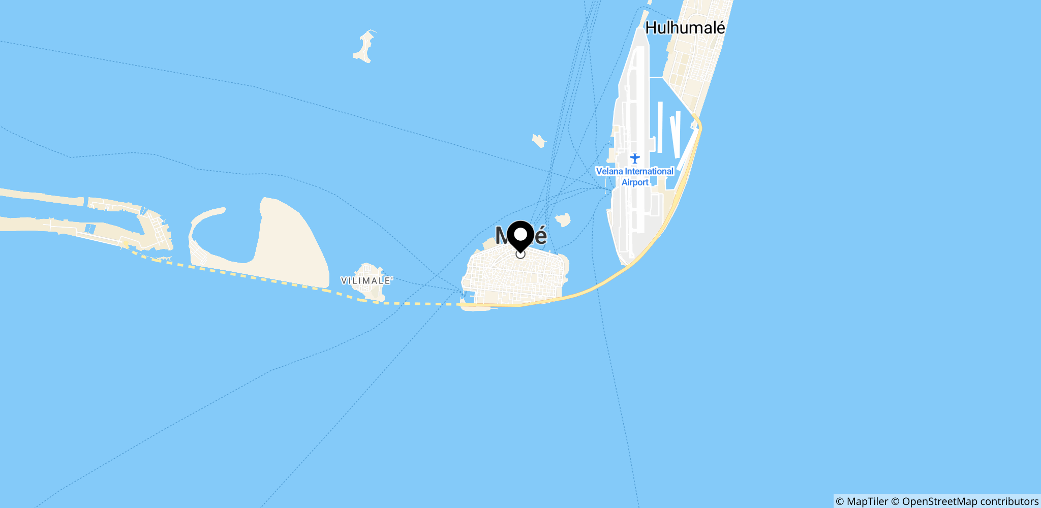 Området omkring Malé i Maldiverne, hvor ulykken og redningsindsatsen fandt sted