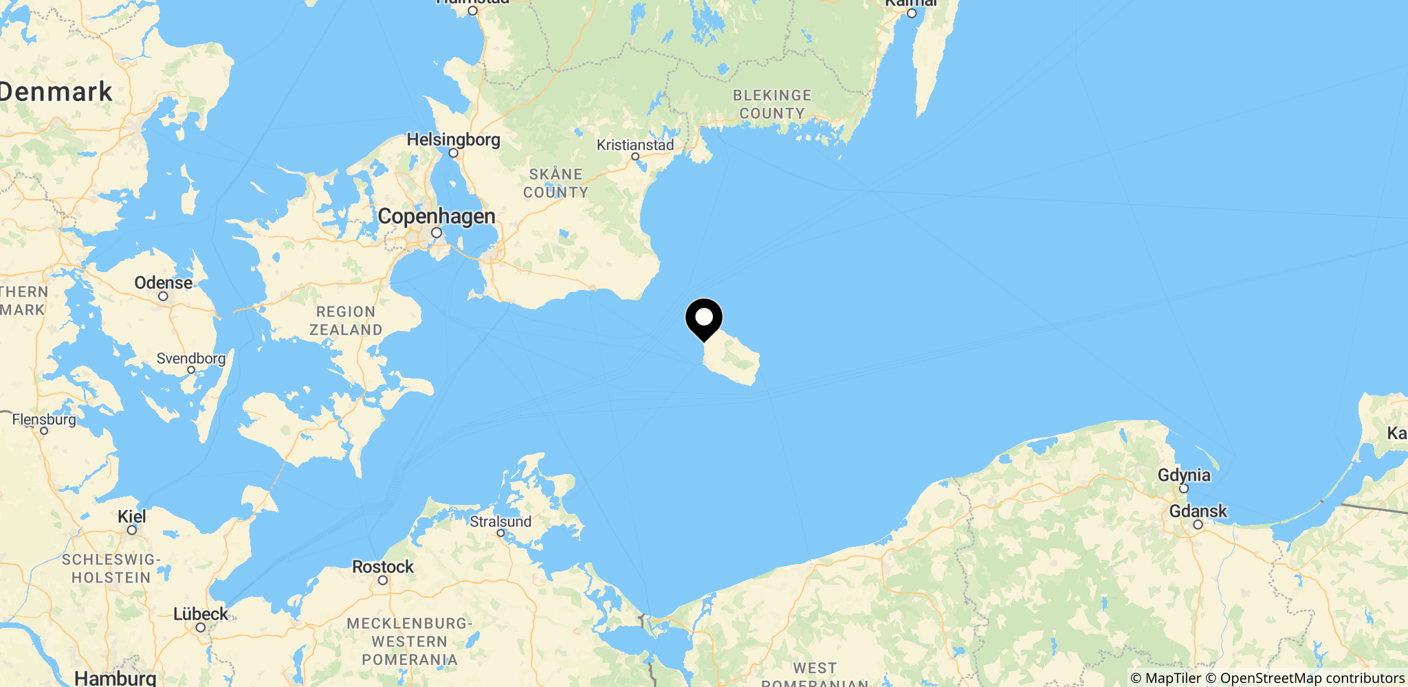 Hasle, Bornholm: placering af det større batterianlæg til systemydelser ved EWII