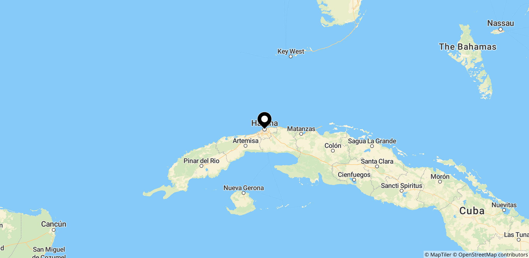 Cuba i Caribien tæt på USA og Florida