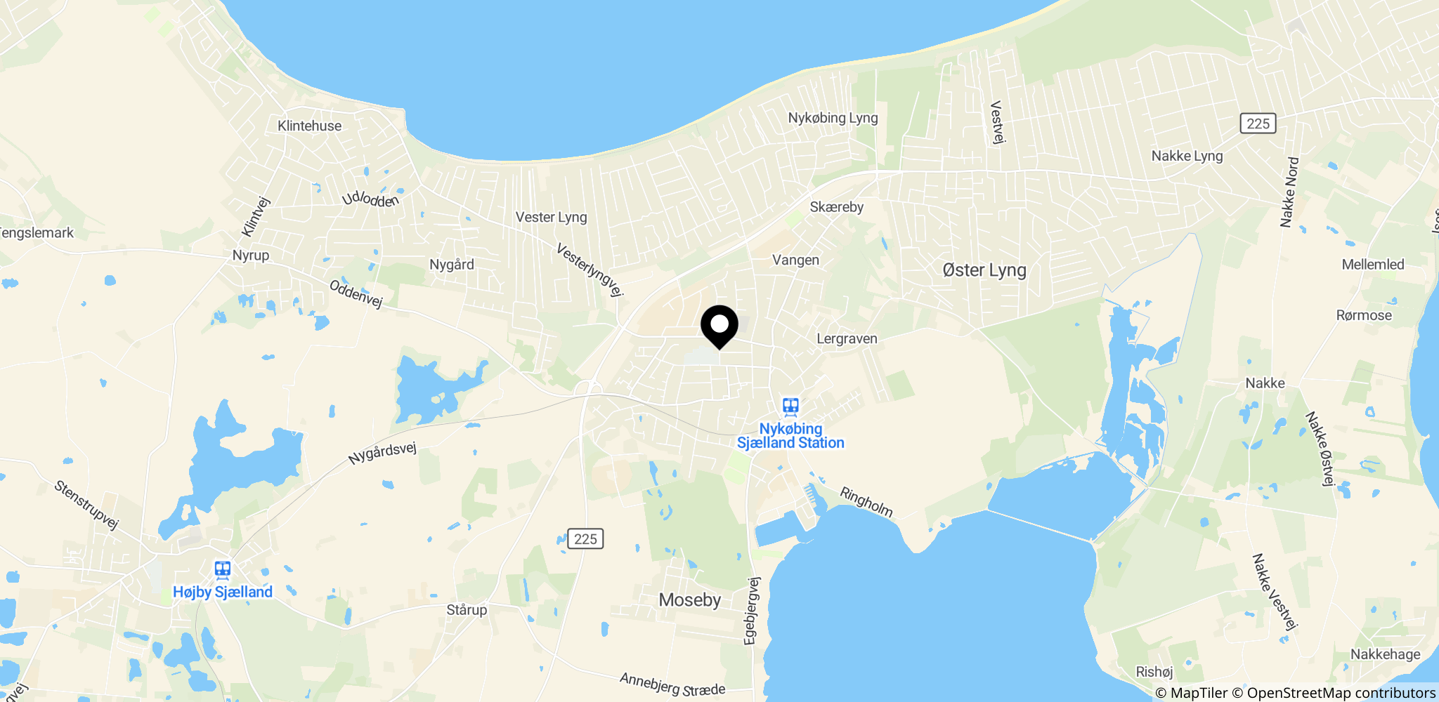 Parkeringsplads ved A Ladingsvej tæt ved Nykøbing Sjælland Svømmehal, hvor overfaldet fandt sted
