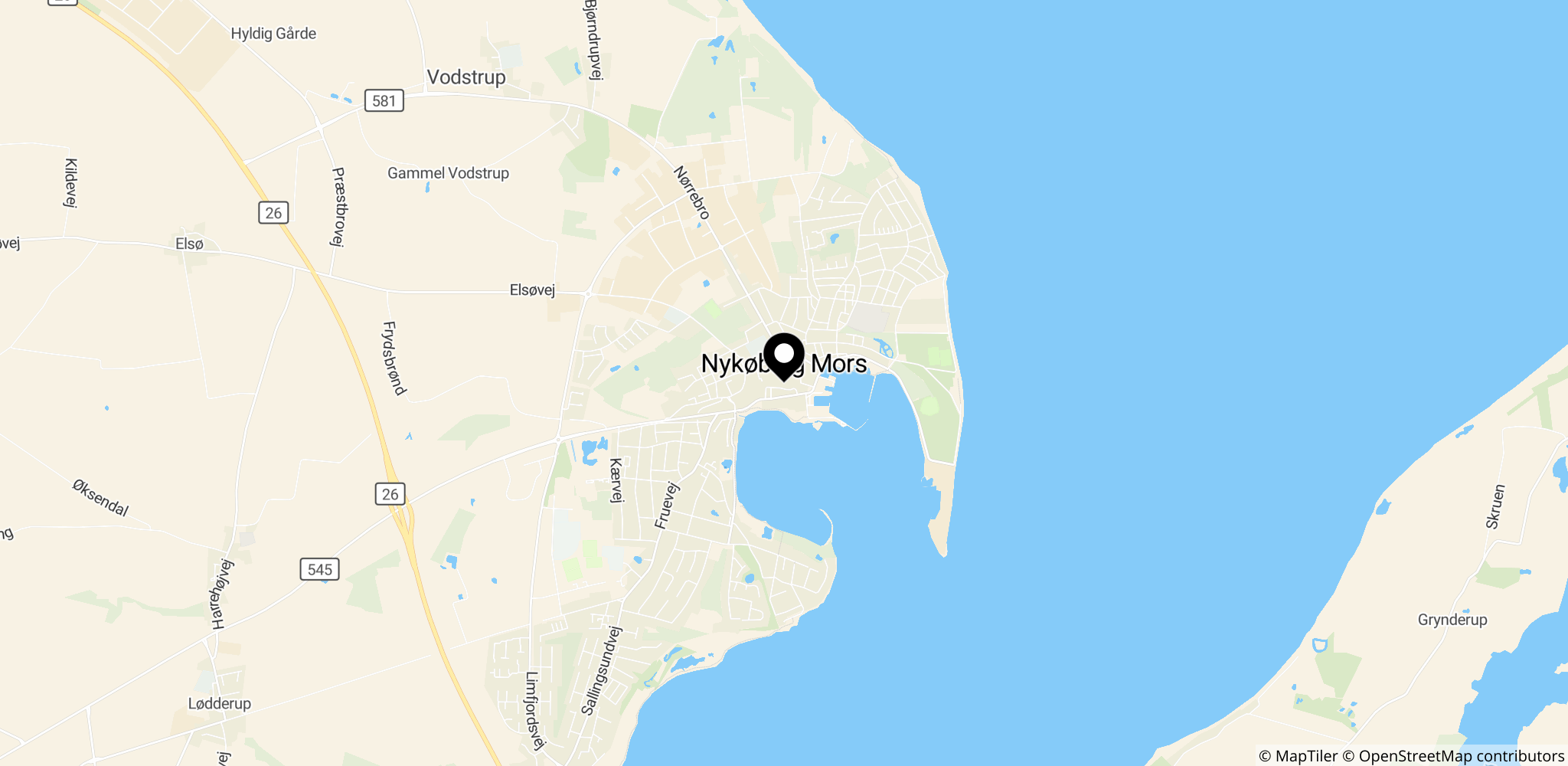 Området i Nykøbing Mors, hvor et lille firma var involveret og hvor tilståelsen om hæleri/hvidvask relaterer sig til sagens kendetegn