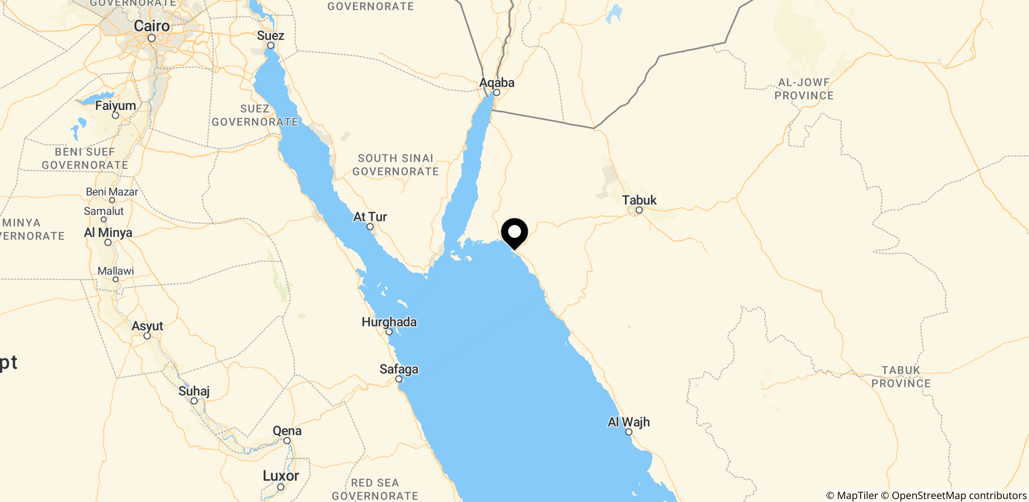 NEOM-området i Nordvest-Saudi-Arabien (Tabuk-provinsen), hvor The Line og andre megaprojekter er centrale dele af Vision 2030.