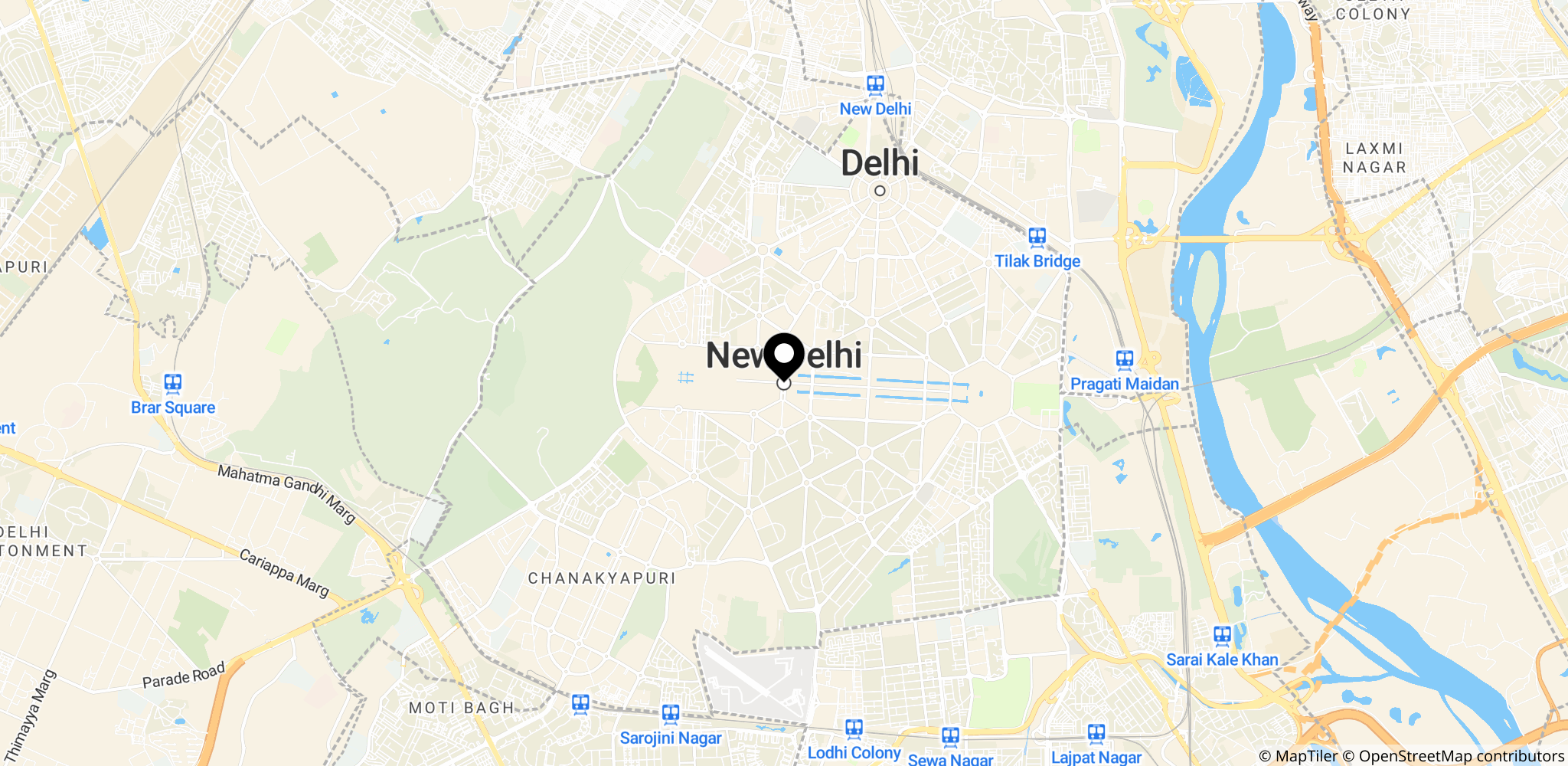 Delhi-området i Indien under hedebølgen med temperaturer omkring 45°C