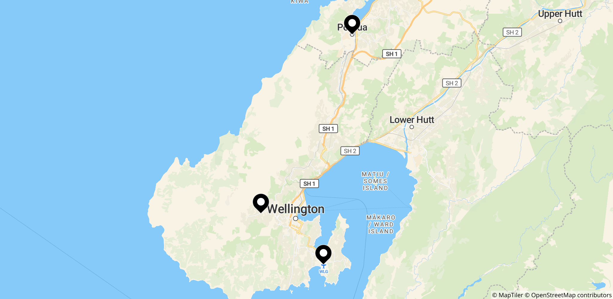 Porirua, Wellington-regionen – oversvømmelser og synlige skader langs veje