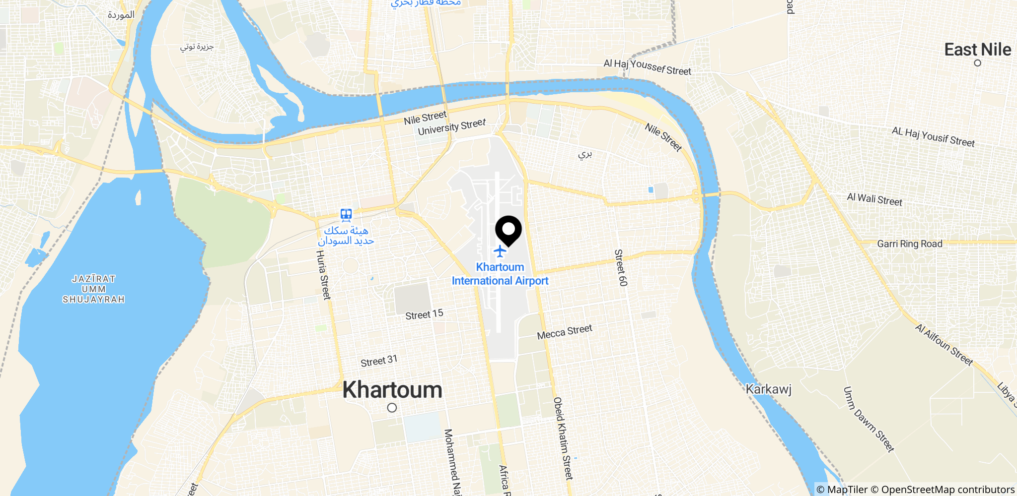 Khartoum, Sudan – mulig destination for våbenleverancerne