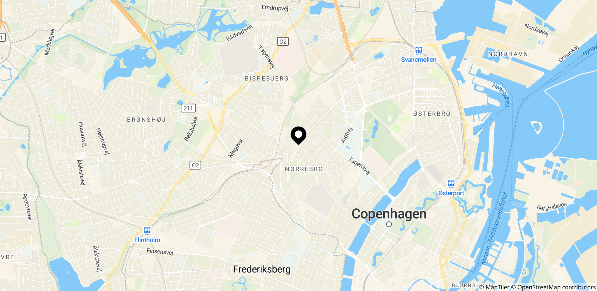Området omkring Nørrebrohallen i København, hvor Lamya Mohammed Ali sidst blev set kl. 17.00 onsdag den 27. maj.