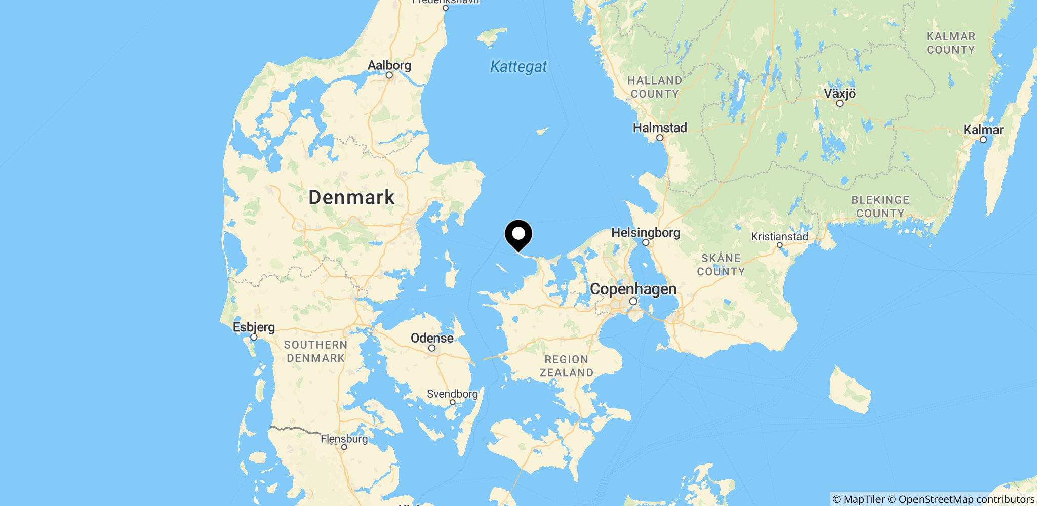 Området omkring Strandhagevej i Odsherred, hvor Jamse Lene forsvandt