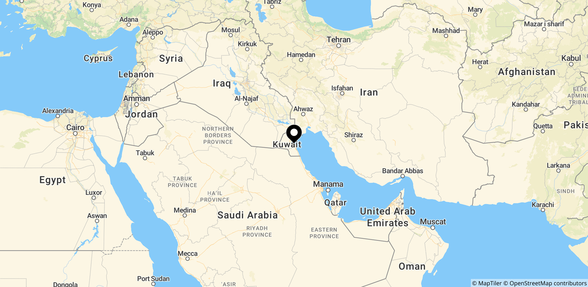Kuwait i Mellemøsten, stedet for missilangreb rettet mod amerikanske styrker