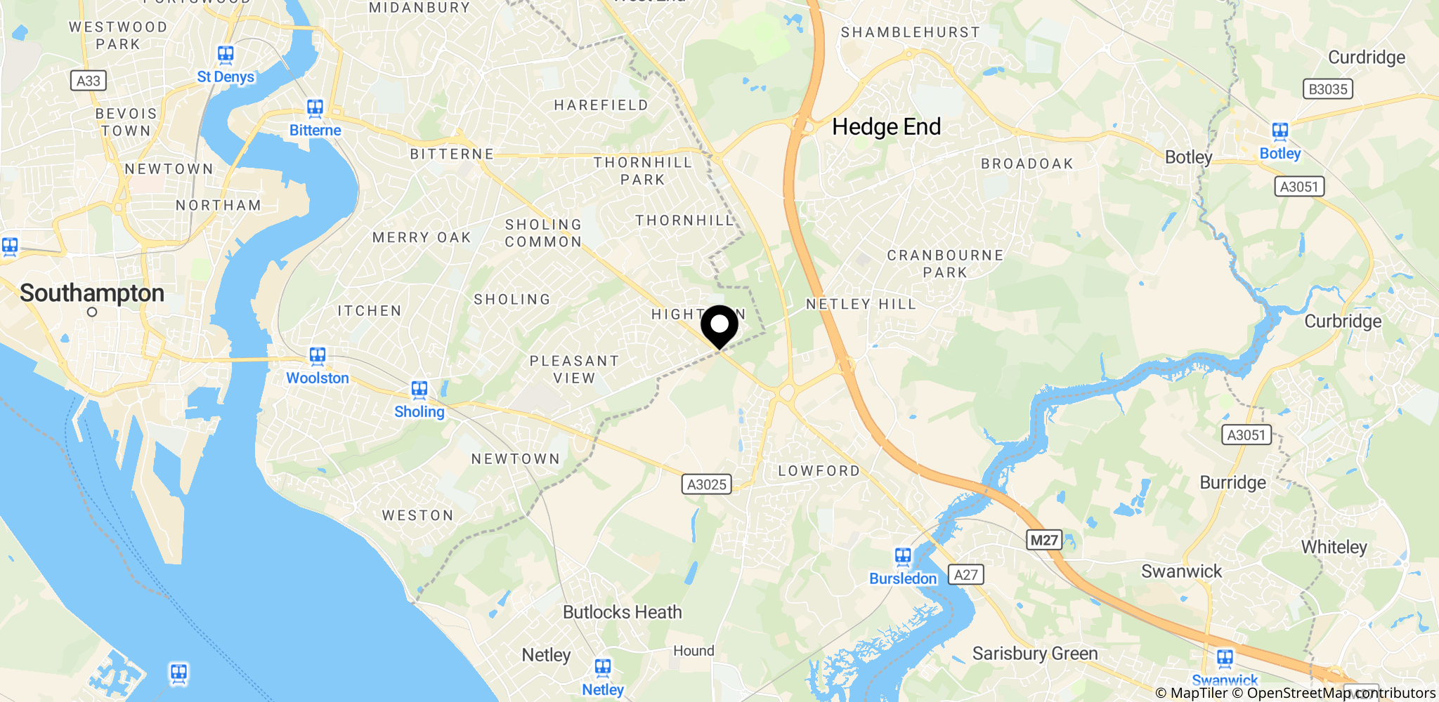Området i Southampton, Hampshire, Storbritannien, hvor Henry Nowaks drab fandt sted i december 2025.