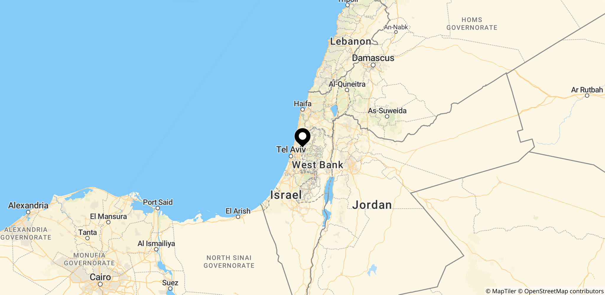 Området omkring Kokhav Yair i centralt Israel, hvor skyderiet fandt sted