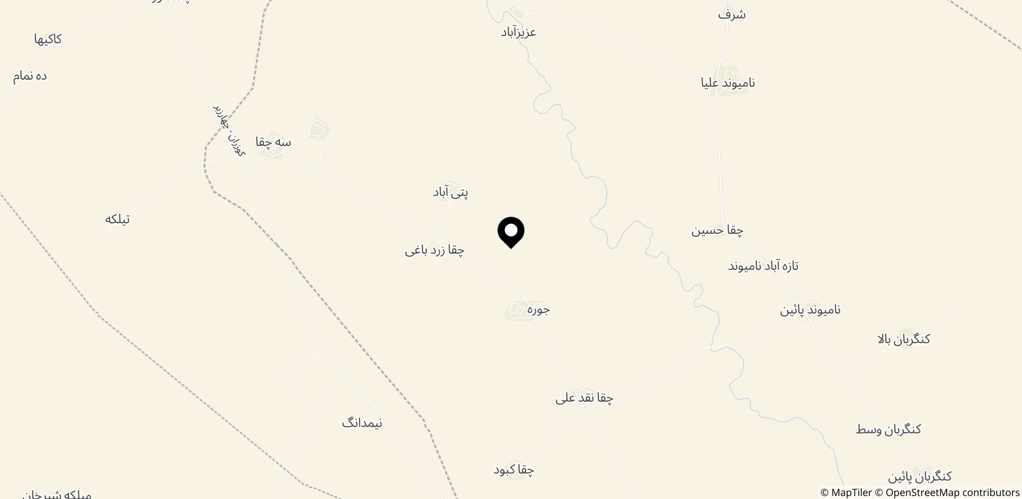 Det vestlige Iran omkring Kermanshah, hvor militære mål angiveligt blev rammet.