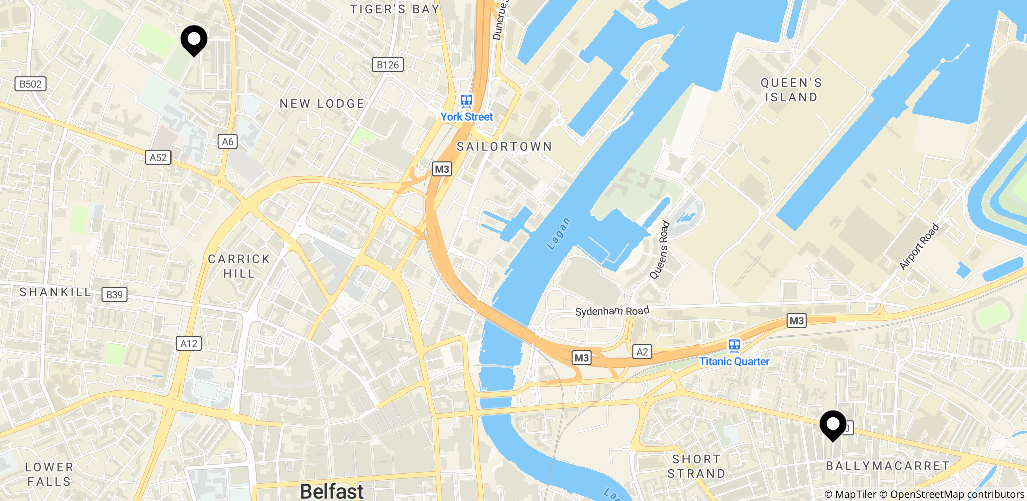Området omkring Kinnaird Avenue i Belfast, hvor knivangrebet fandt sted og urolighederne begyndte.