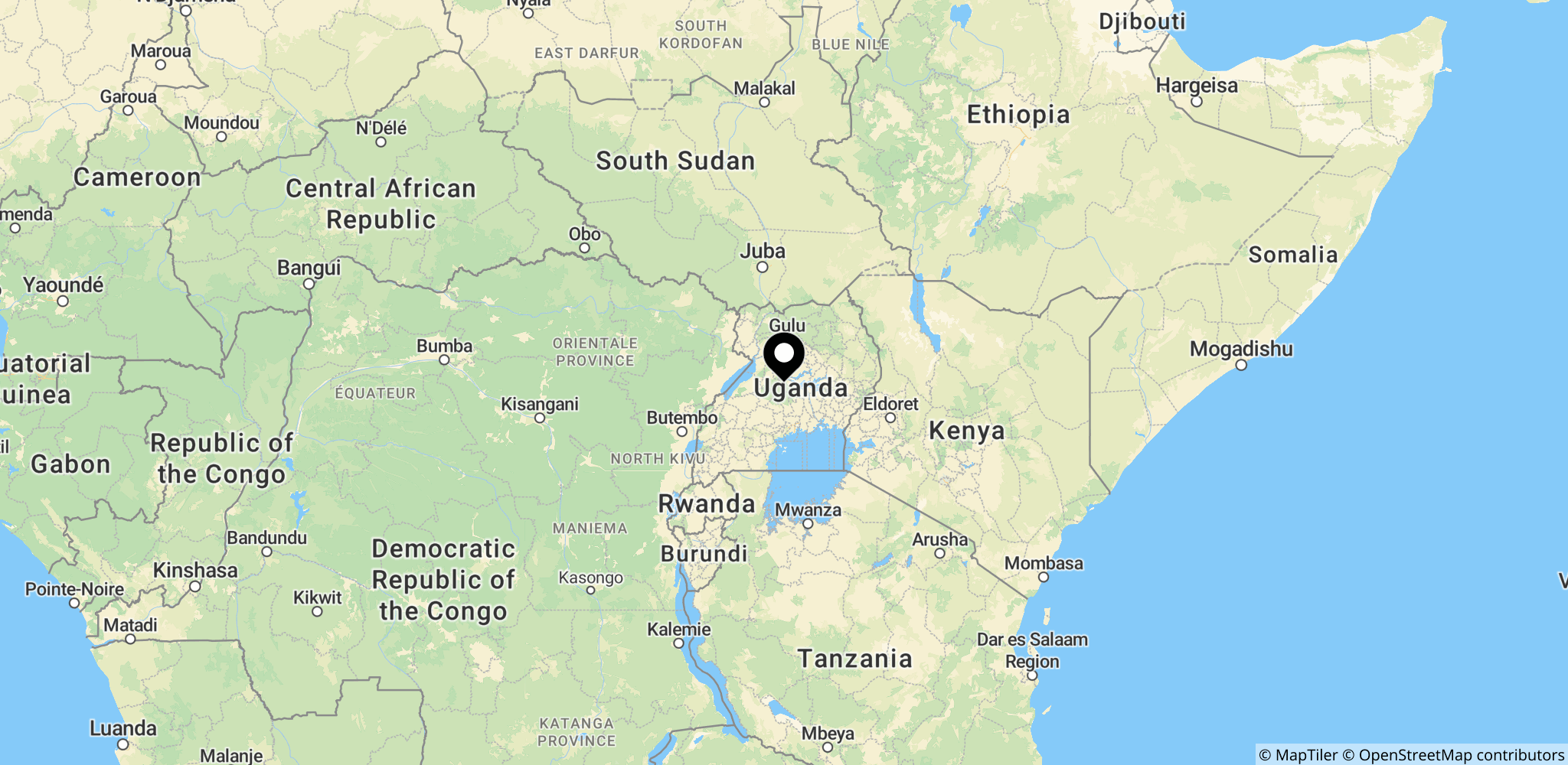 Uganda, hvor udbruddet også blev registreret med bekræftede og mistænkte tilfælde