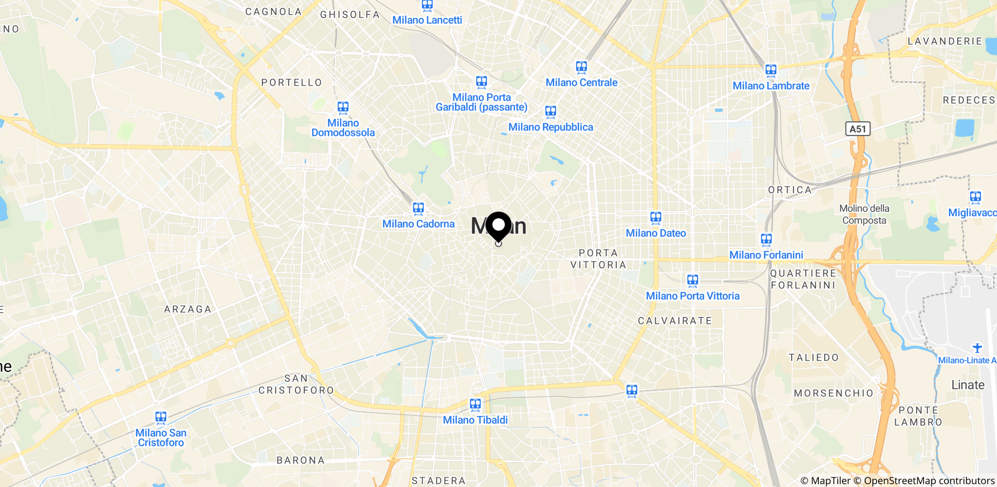 Milano, Italien – placering for AC Milans klubbase og stadionområde i Lombardiet
