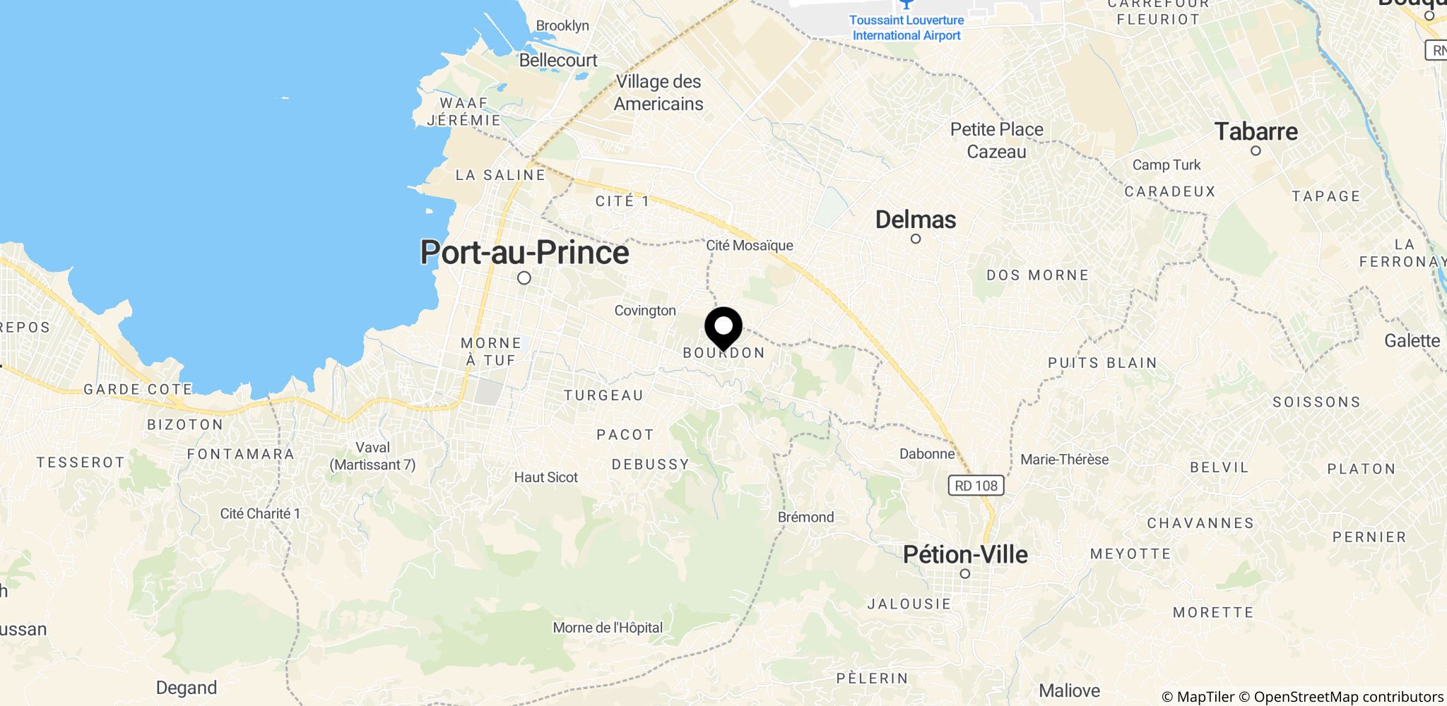 Bourdon-kvarteret i Port-au-Prince, Haiti — stedet for bortførelsen af James Boyard