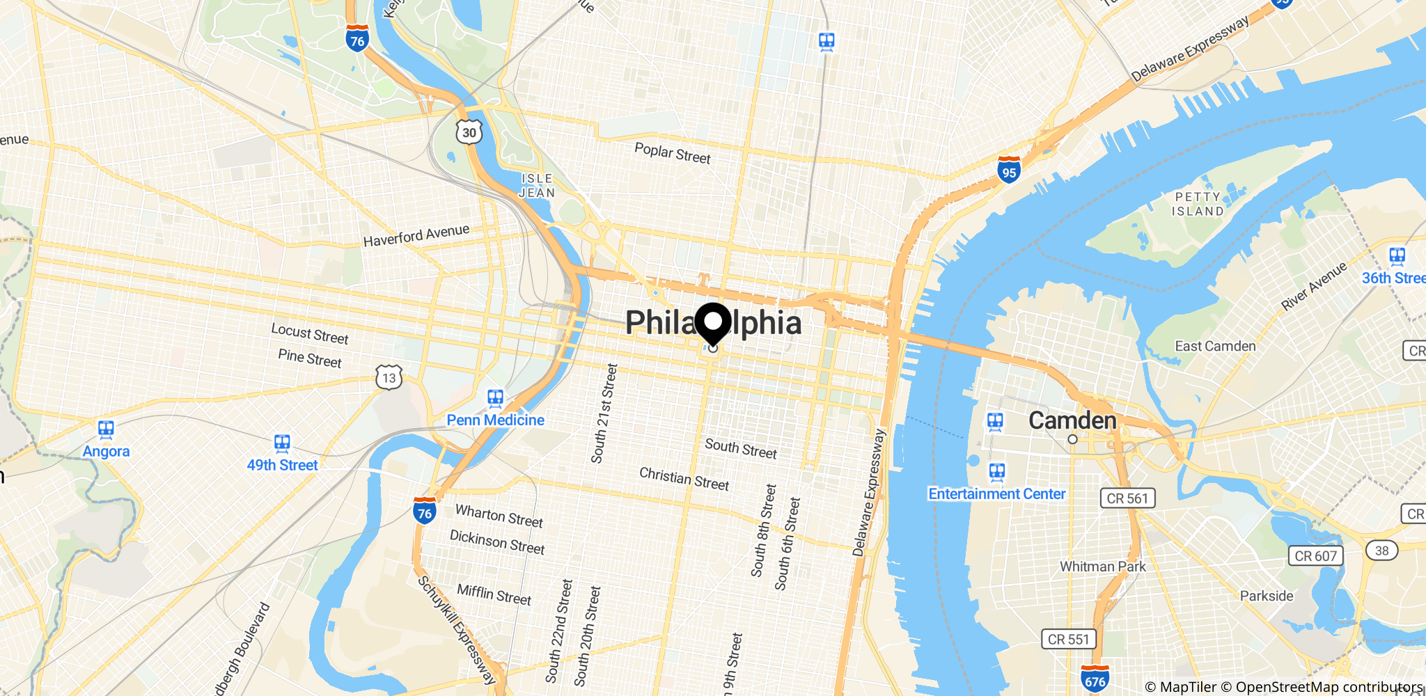 Stedet for VM-kampen mellem Elfenbenskysten og Ecuador i Philadelphia, USA