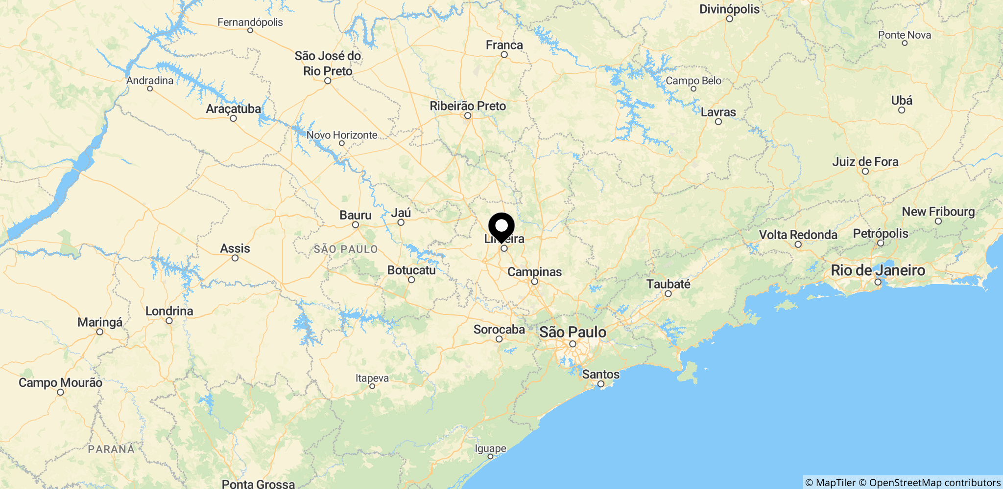 Området omkring Ponte do Esqueleto ved grænsen mellem Limeira og Cordeirópolis i São Paulo, Brasilien, hvor den fatale rope-jump fandt sted
