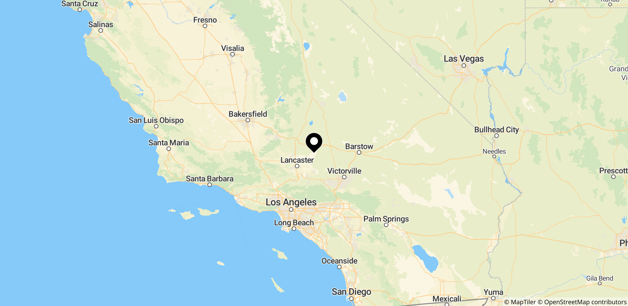 Stedet for B-52-styrtet: Edwards Air Force Base i Californien, USA