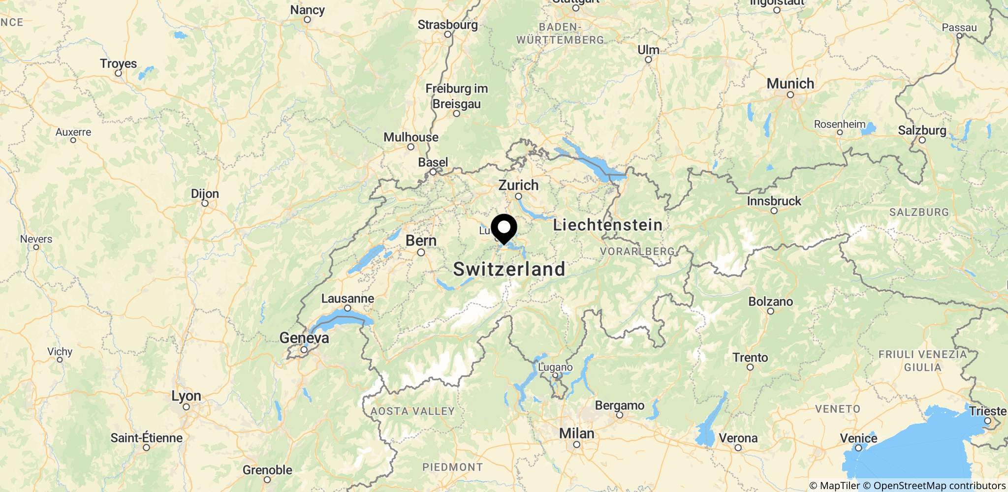 Bürgenstock-resortet ved Lucerne-søen i Nidwalden, Schweiz – stedet for de udskudte USA-Iran-samtaler.