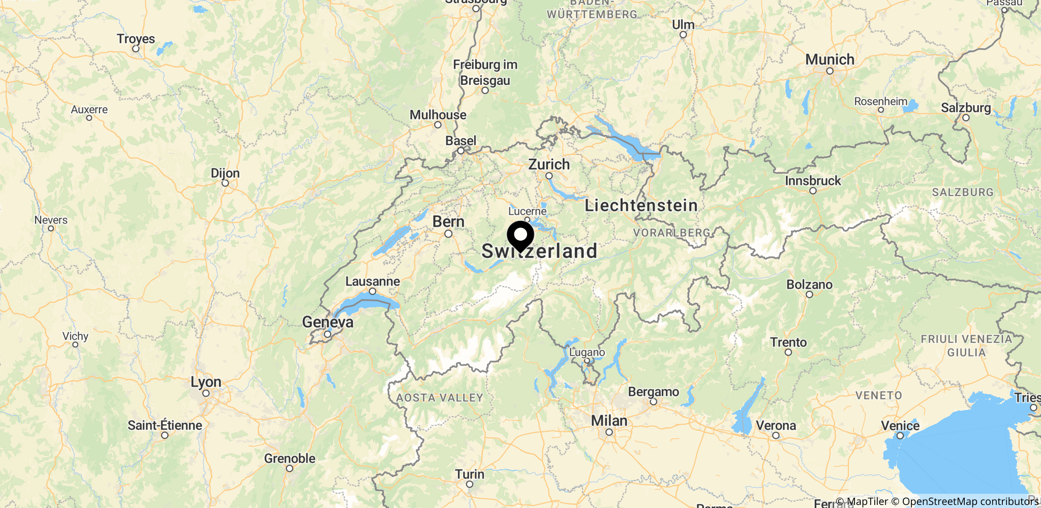 Schweiz: Lokation for de direkte forhandlinger mellem USA og Iran.
