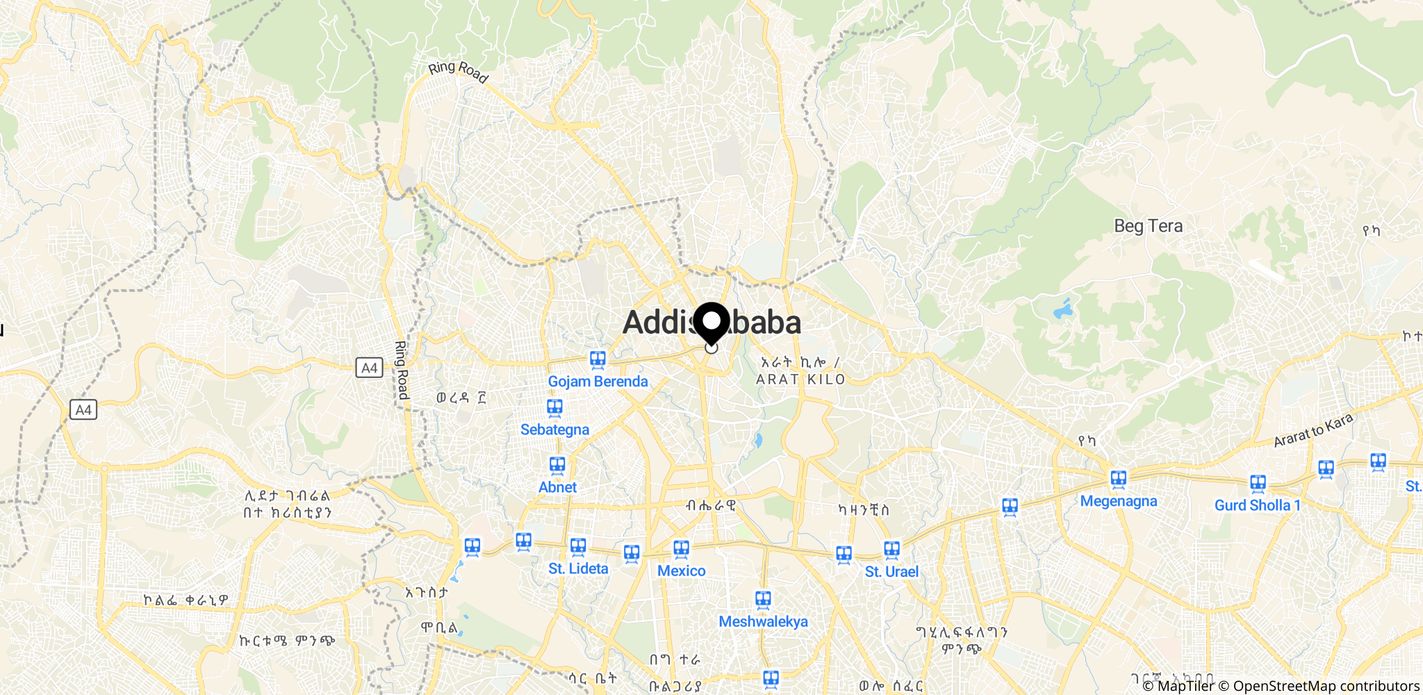 Addis Ababa i Etiopiens hovedstad og politiske centrum under valget og uro i landet