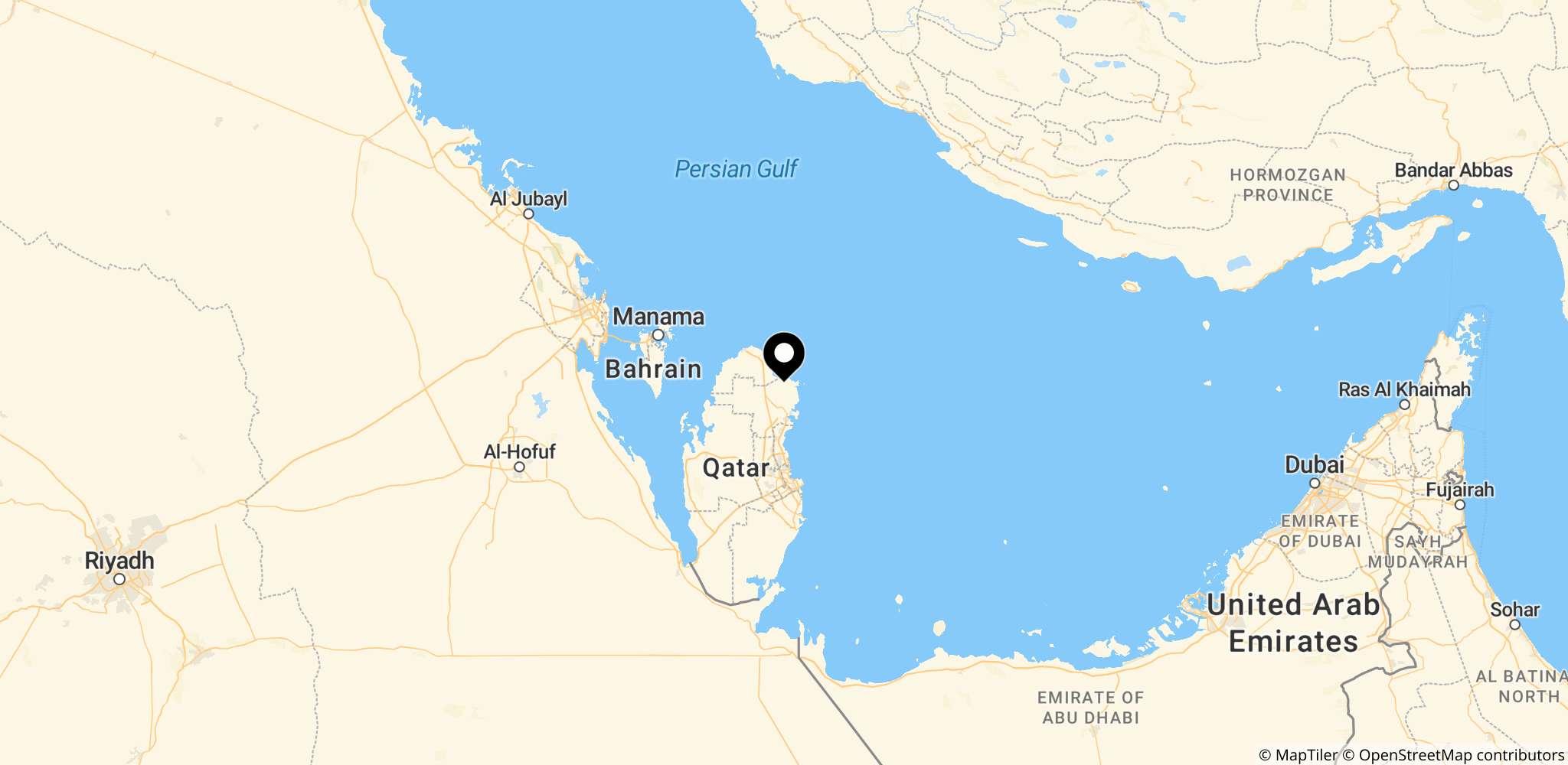 Barzan gasanlægget i Ras Laffan Industrial City, Qatar – sted for eksplosionsulykken