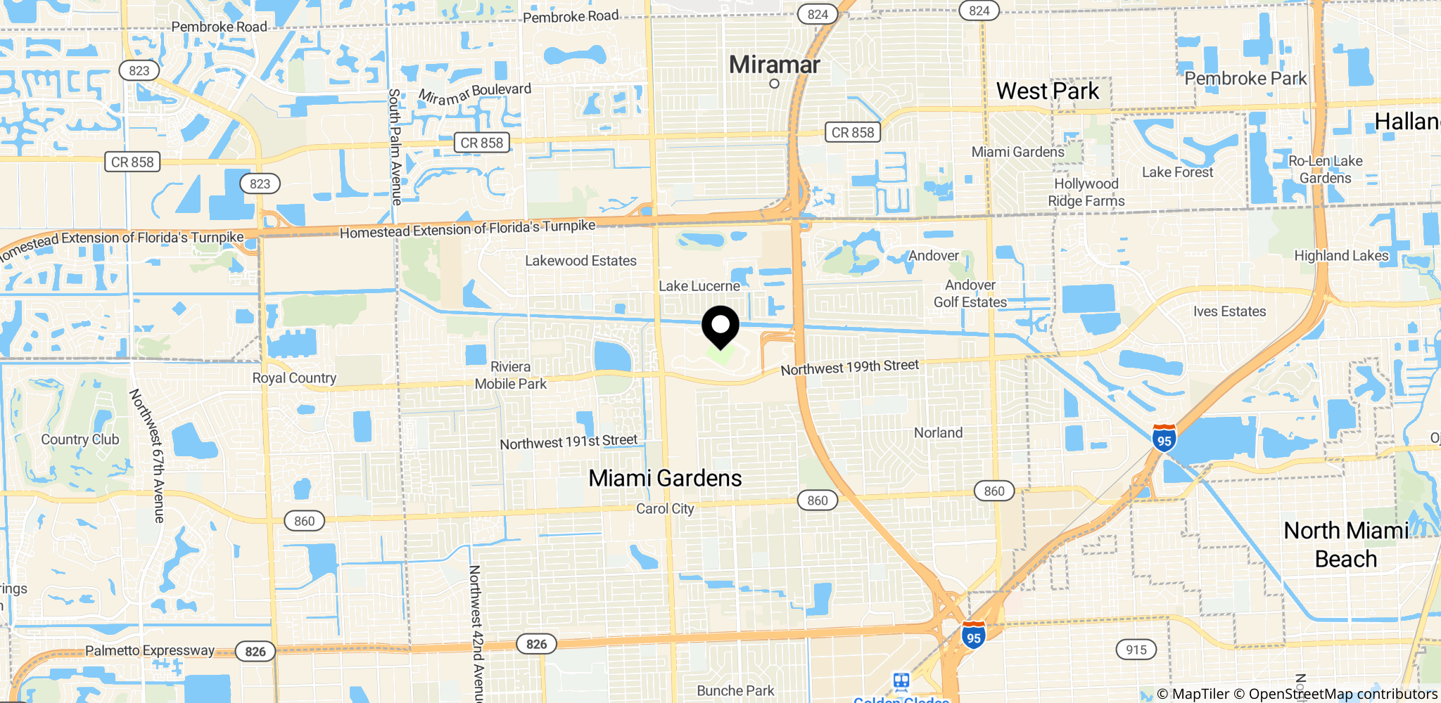 Hard Rock Stadium i Miami Gardens, spillestedet for Brasiliens VM-kamp mod Skotland