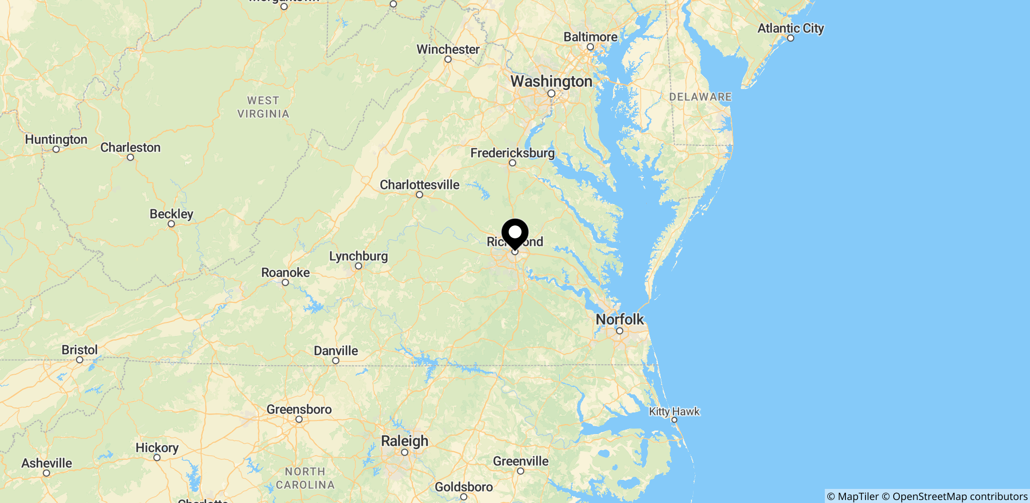 Virginia State Capitol i Richmond, hvor beslutningen om ændring af kongreskortet blev vedtaget