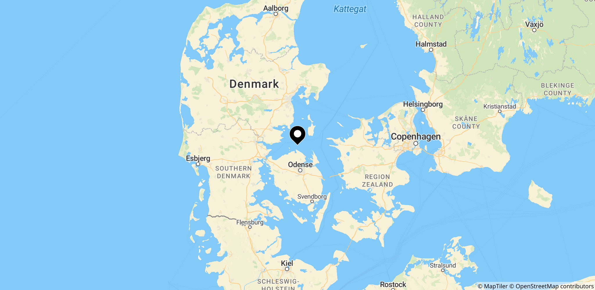 Området i Danmarks luftrum hvor droner blev observeret, herunder observationer under EU-topmødet i København.