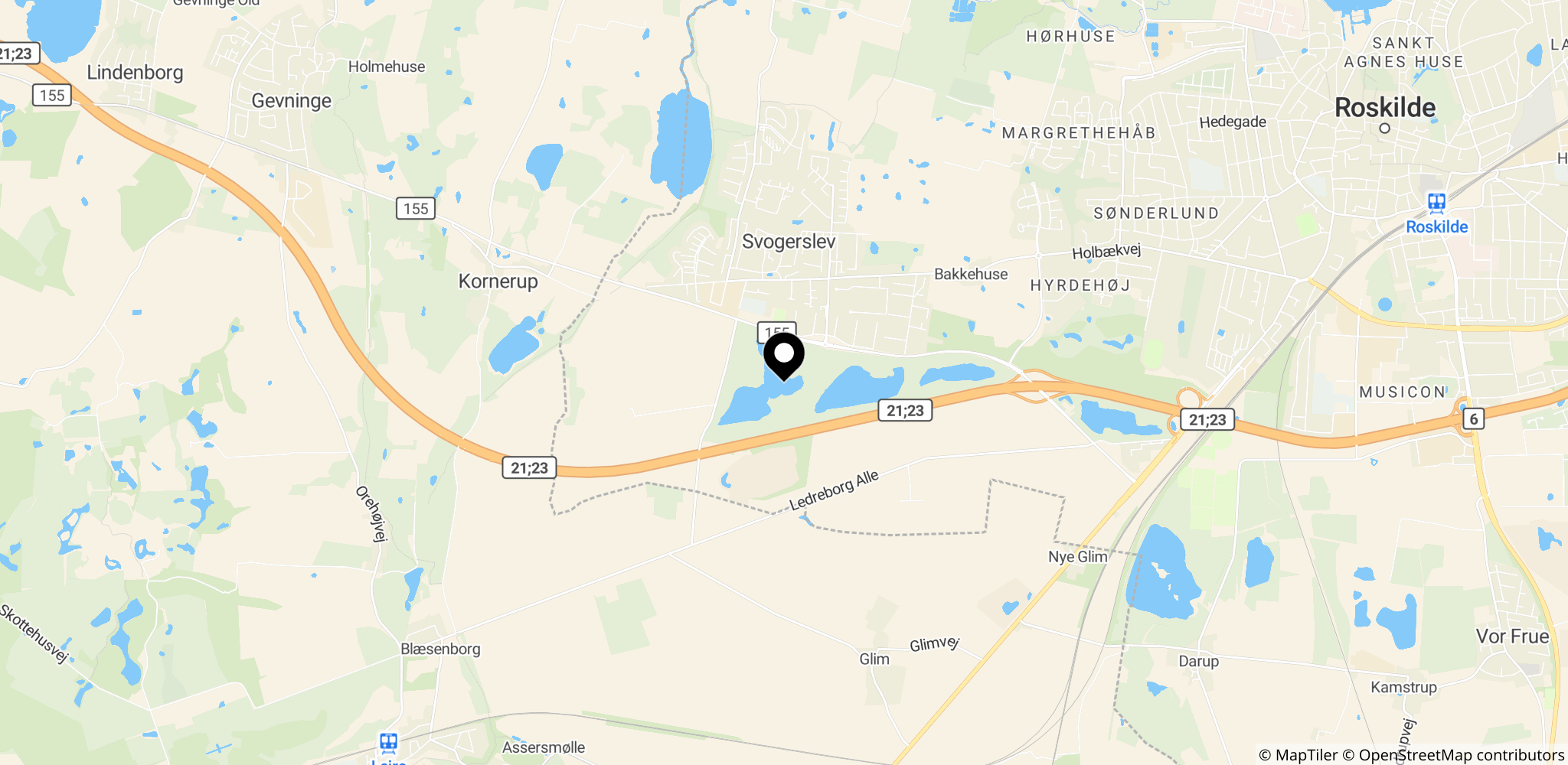 Lyngager Sø ved Roskilde – stedet for drukneulykken