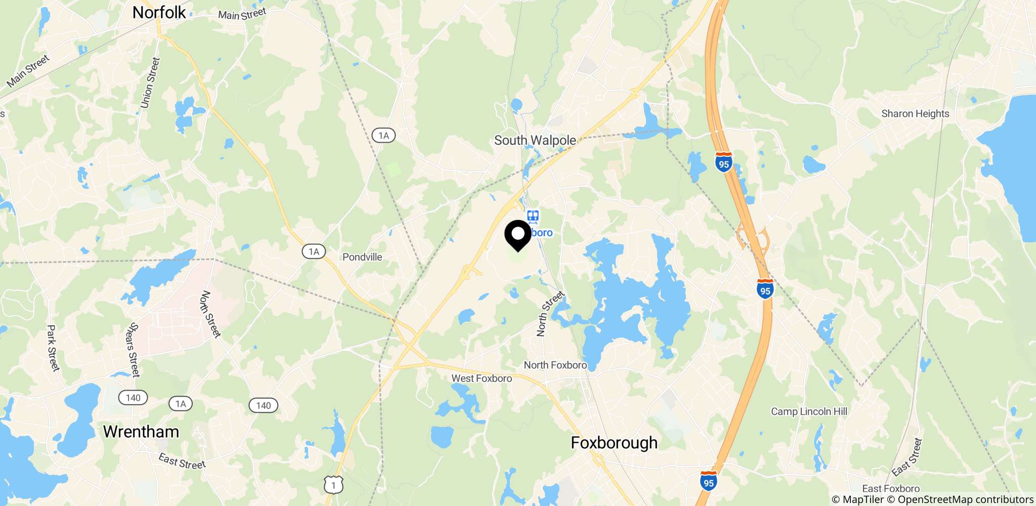 Stadionet Gillette Stadium i Foxborough, Massachusetts, USA, hvor VM-kampen mellem Tyskland og Paraguay fandt sted