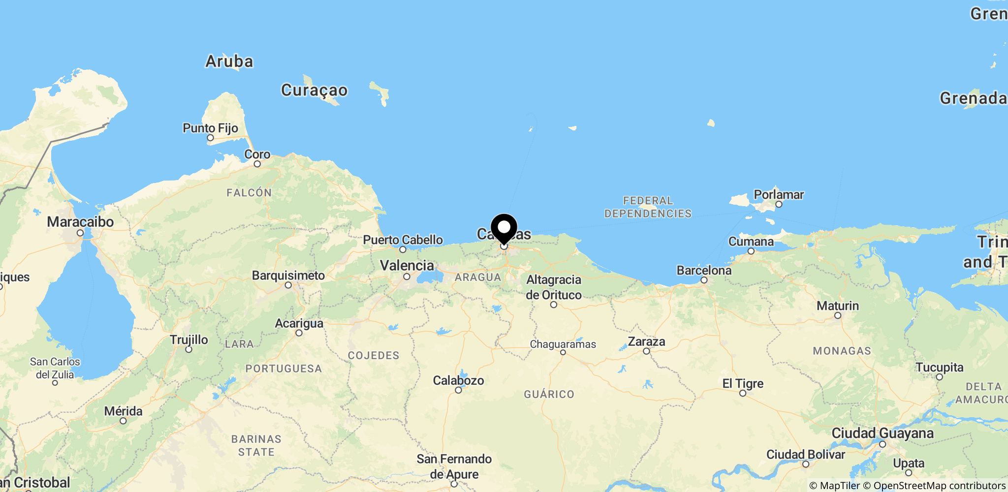 Området vest for Caracas i Venezuela, hvor kraftige jordskælv ramte og redningsarbejdet fortsætter