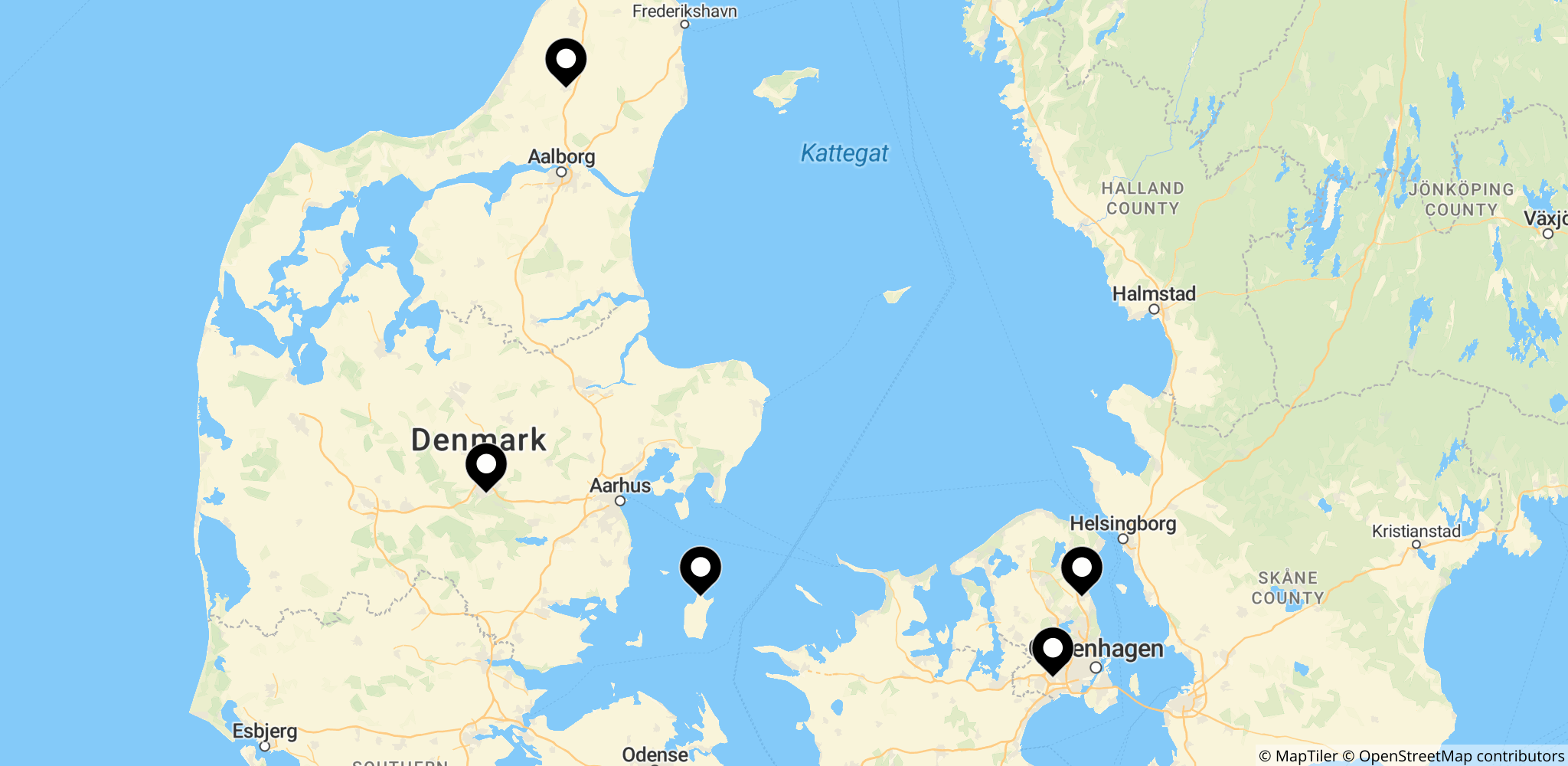 Kommuner med størst relative nedgang i antal fysiske butikker per indbygger i perioden 2020-2024
