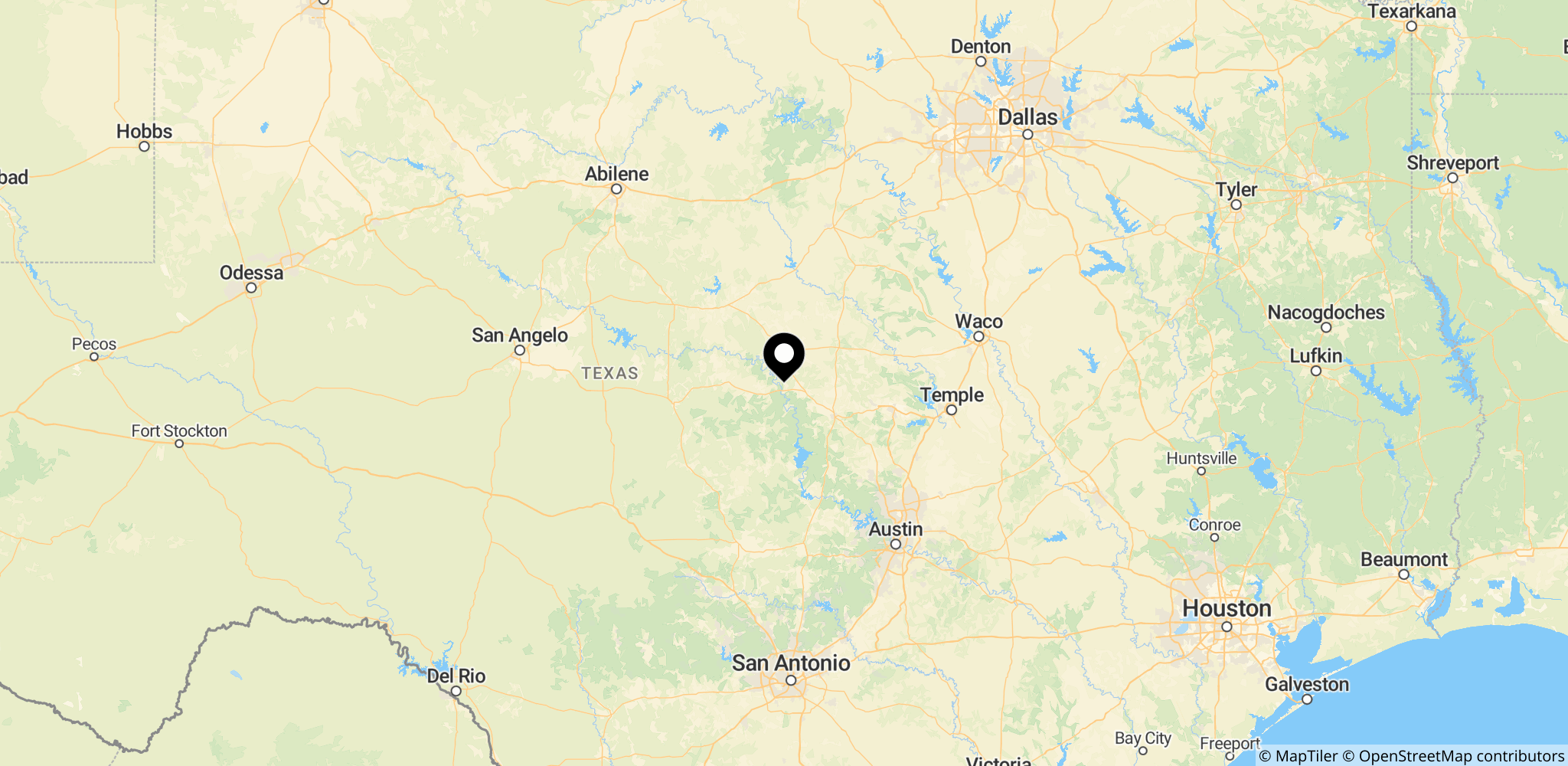 Oprindelsesområdet for den sigtede Daniel Moreno Gama i Texas, USA.