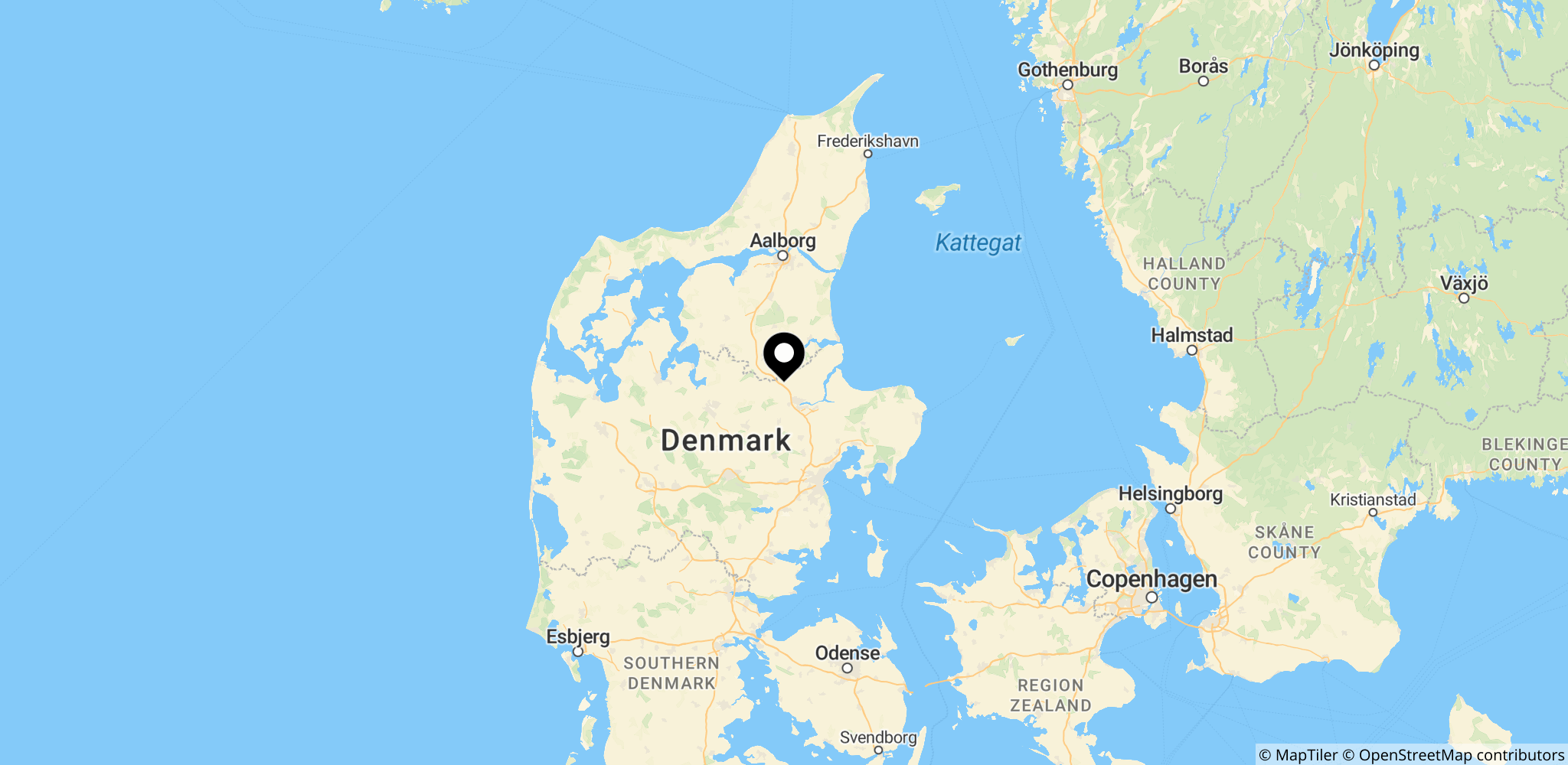 Området omkring Asferg i Østjylland, hvor hændelsen fandt sted