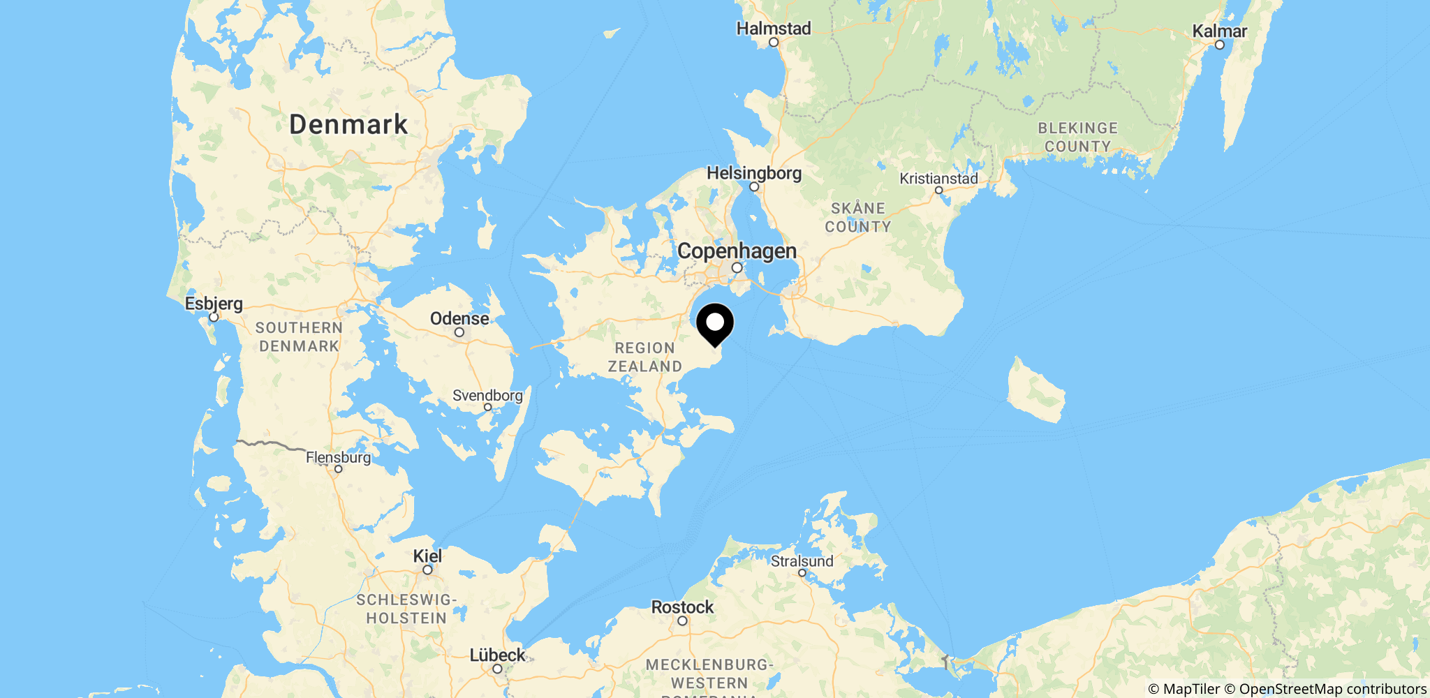 Området omkring Store Heddinge i Stevns Kommune, hvor kvinden blev sidst set og eftersøgningen foregik