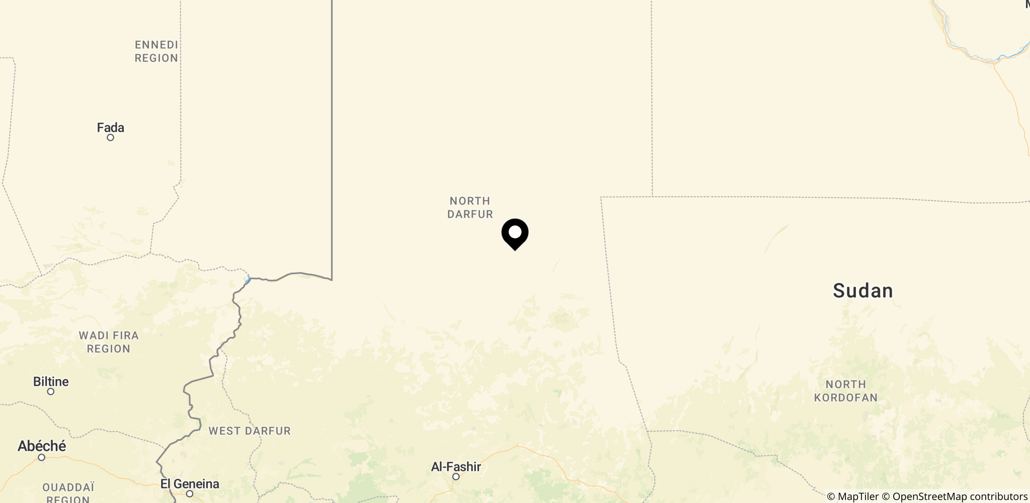 Darfur-regionen i Sudan – område, der er centralt for ICCs efterforskning af RSF-lederne