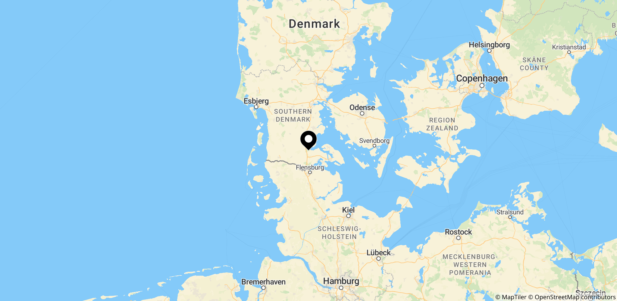Området omkring Årup Skovvej i Aabenraa, hvor Edin blev sidst set