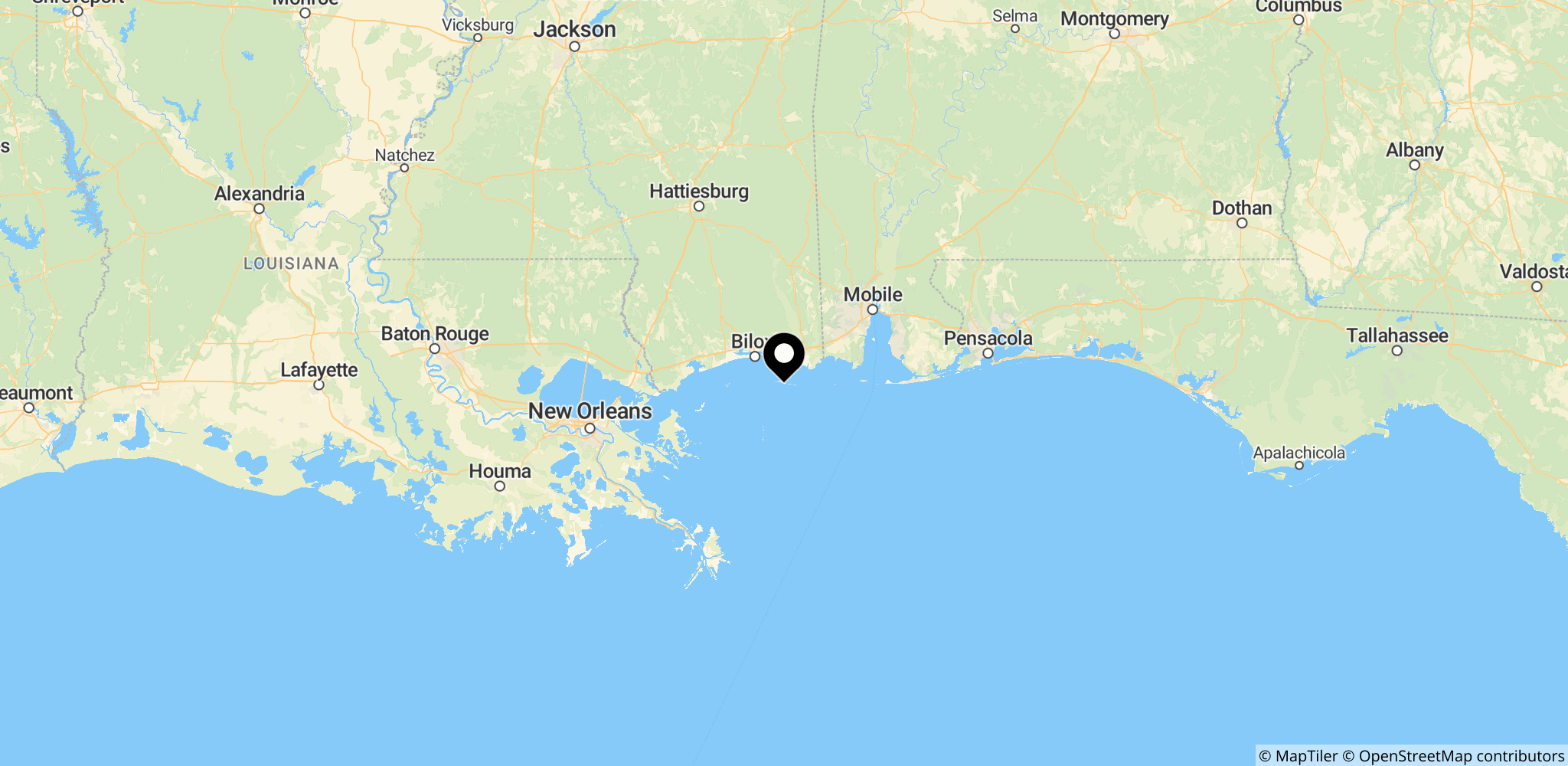Horn Island ved Mississippikysten (Jackson County), området hvor den 18-årige Nolan Wells forsvandt og senere blev fundet