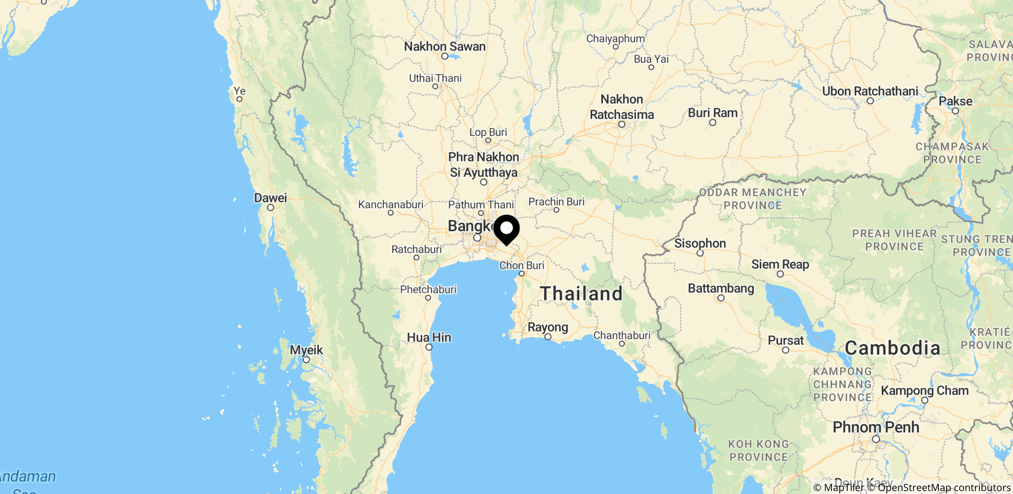 Området i Samut Prakan-provinsen i Thailand, hvor liget blev bjærget fra en sø