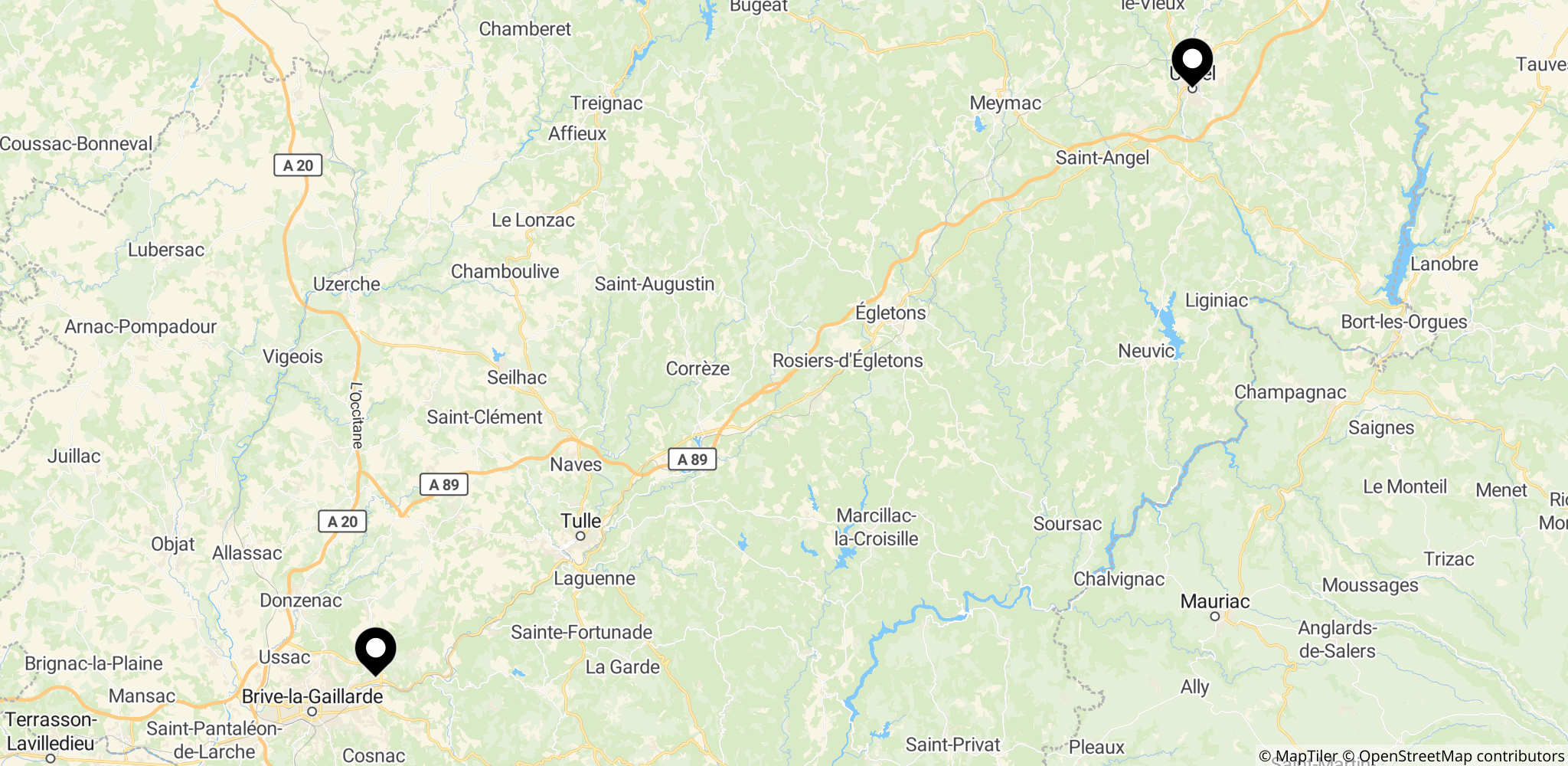Malemort i Corrèze – startbyen for Tour de France 9. etape (ruten vises).