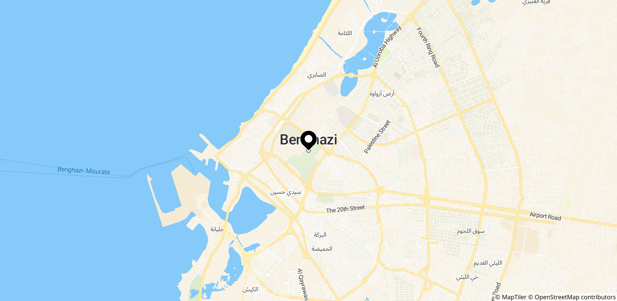 Området omkring Benghazi og de nærliggende farvande i det centrale Middelhav, hvor Arctic Metagaz befinder sig cirka 120 sømil nord for kysten.