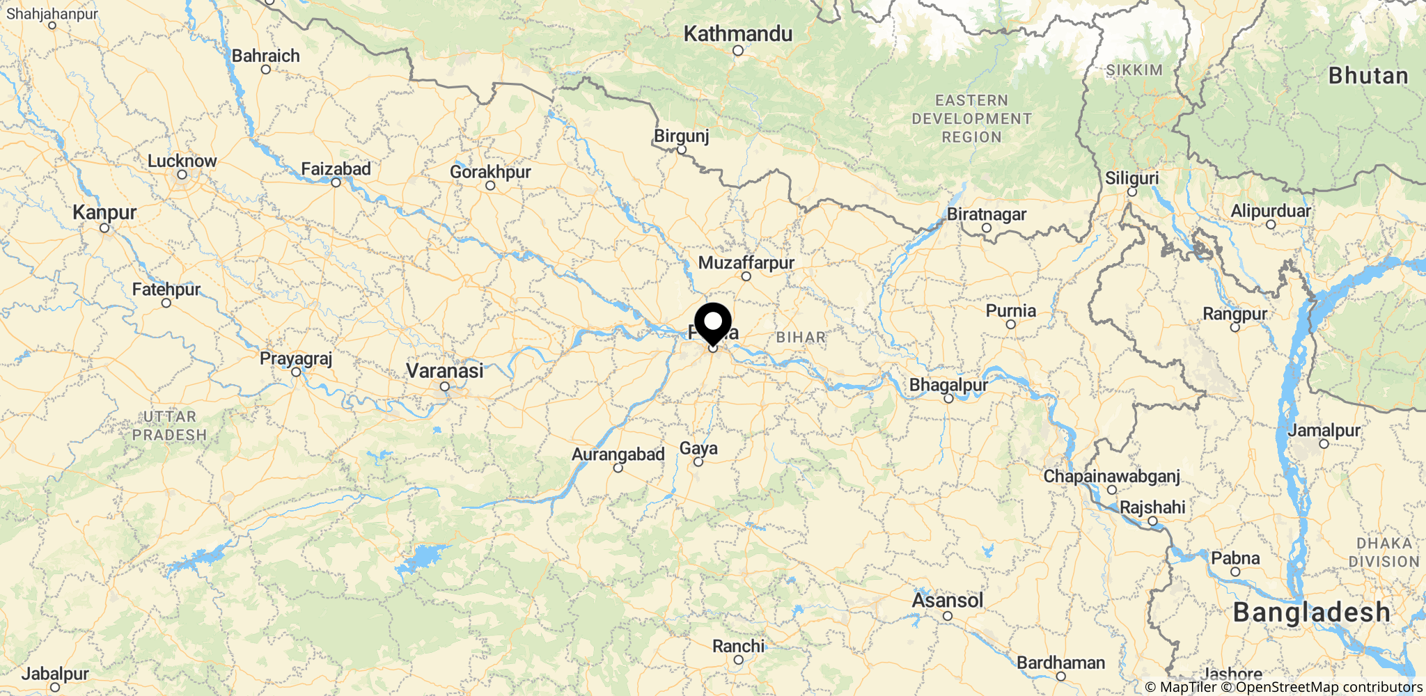 Patna i Bihar – et repræsentativt punkt i Indo-Gangetic Plain i Nordindien, hvor hedebølgerne bliver bredere.