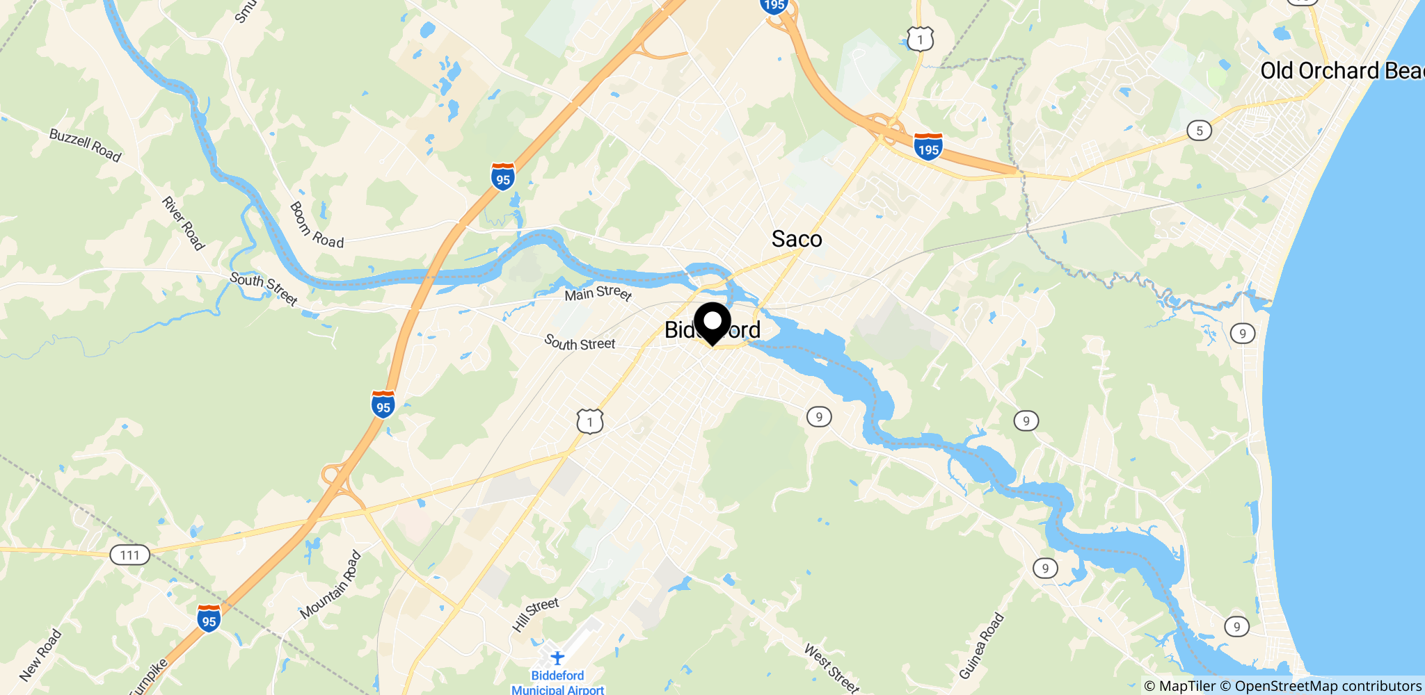 Biddeford i Maine, USA — stedet for den føderale immigrationsaktion og drabet