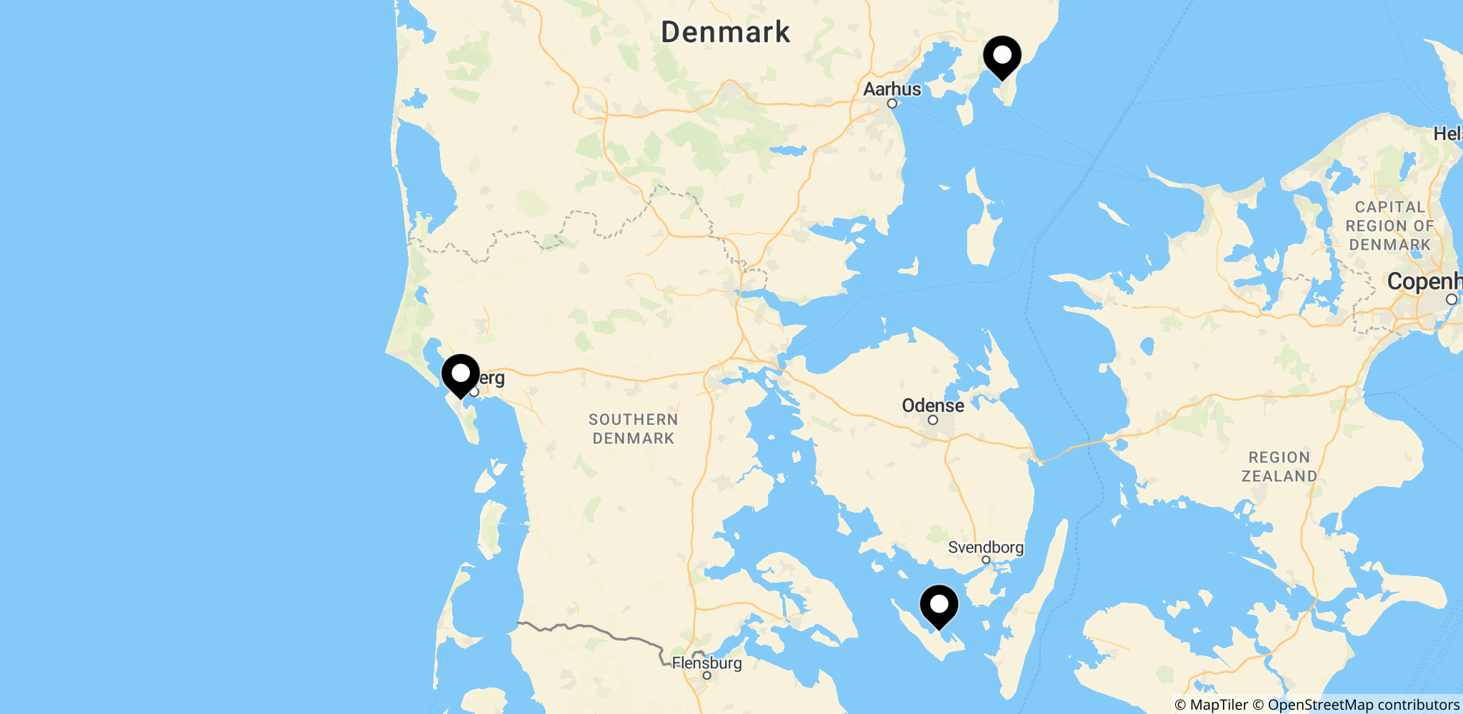 Områderne i Ebeltoft, Nordby og Ærøskøbing, hvor bopælspligten håndhæves