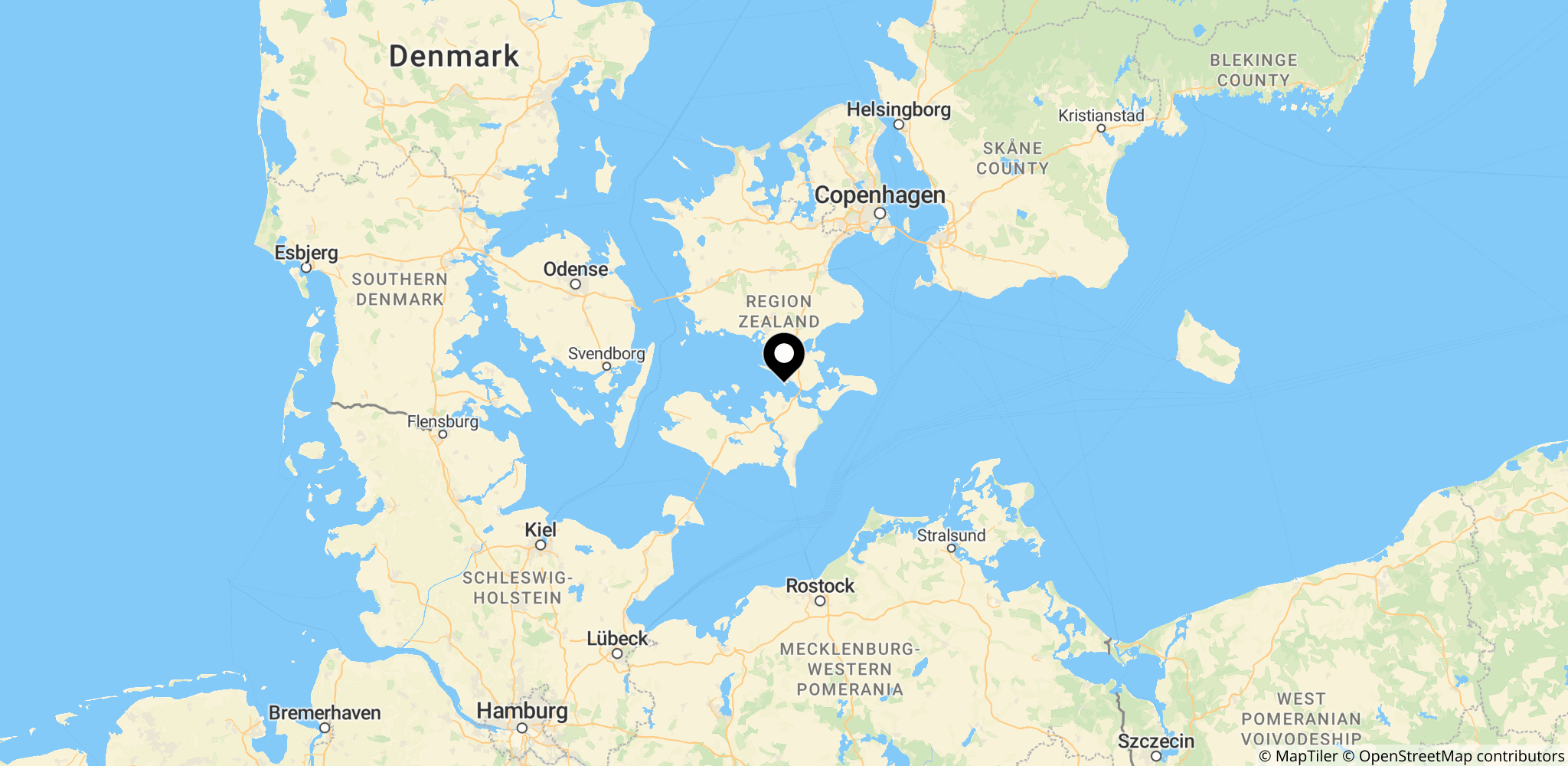 Området omkring Storstrømsbroen mellem Masnedø og Falster, der blev lukket i forbindelse med politiaktionen.