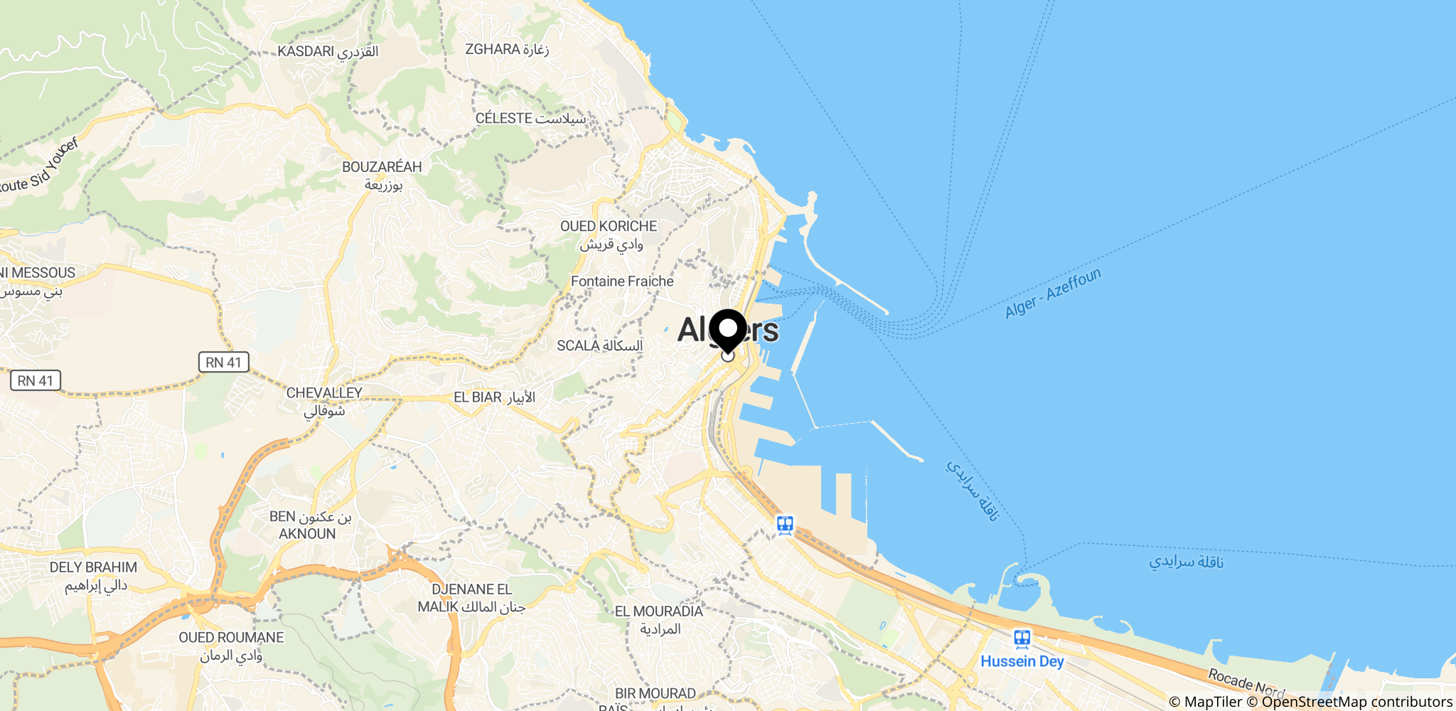 Området omkring plejefaciliteten i Algier, Algeriet, hvor branden opstod
