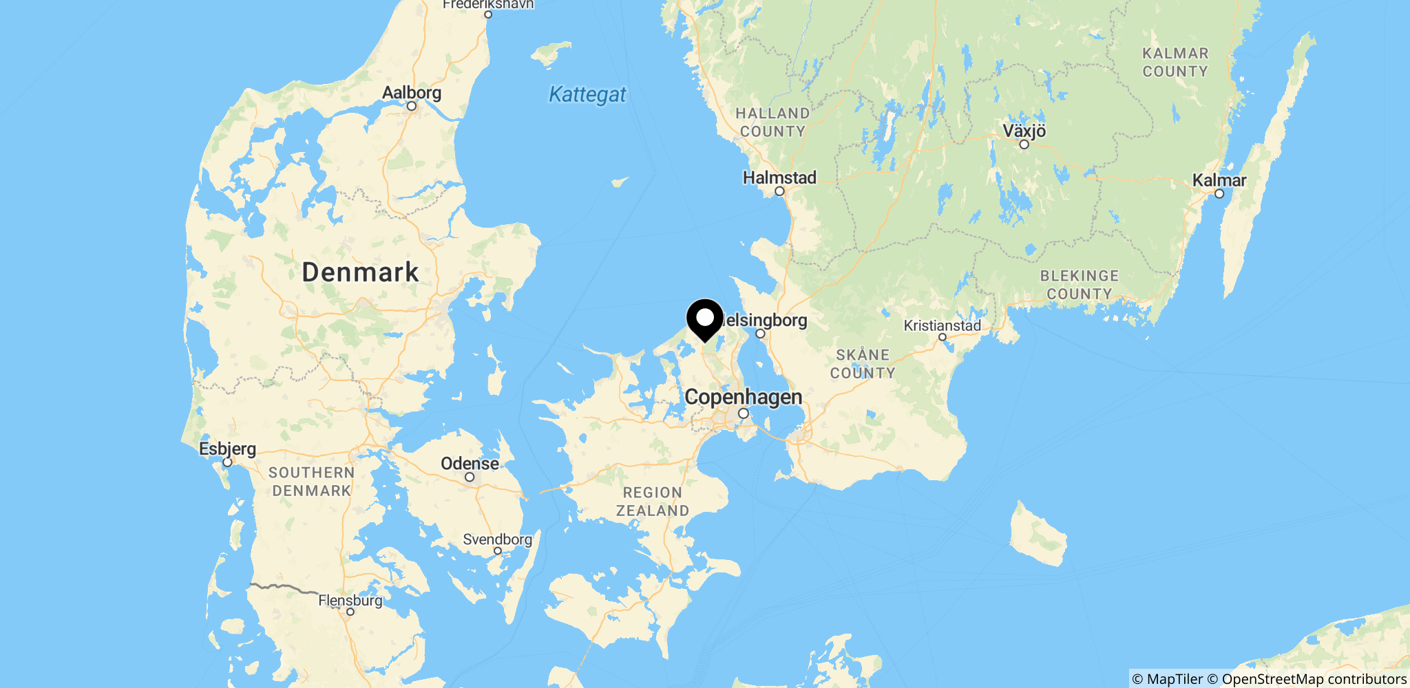 Området omkring Kagerup-ulykken på Gribskovbanen i Danmark