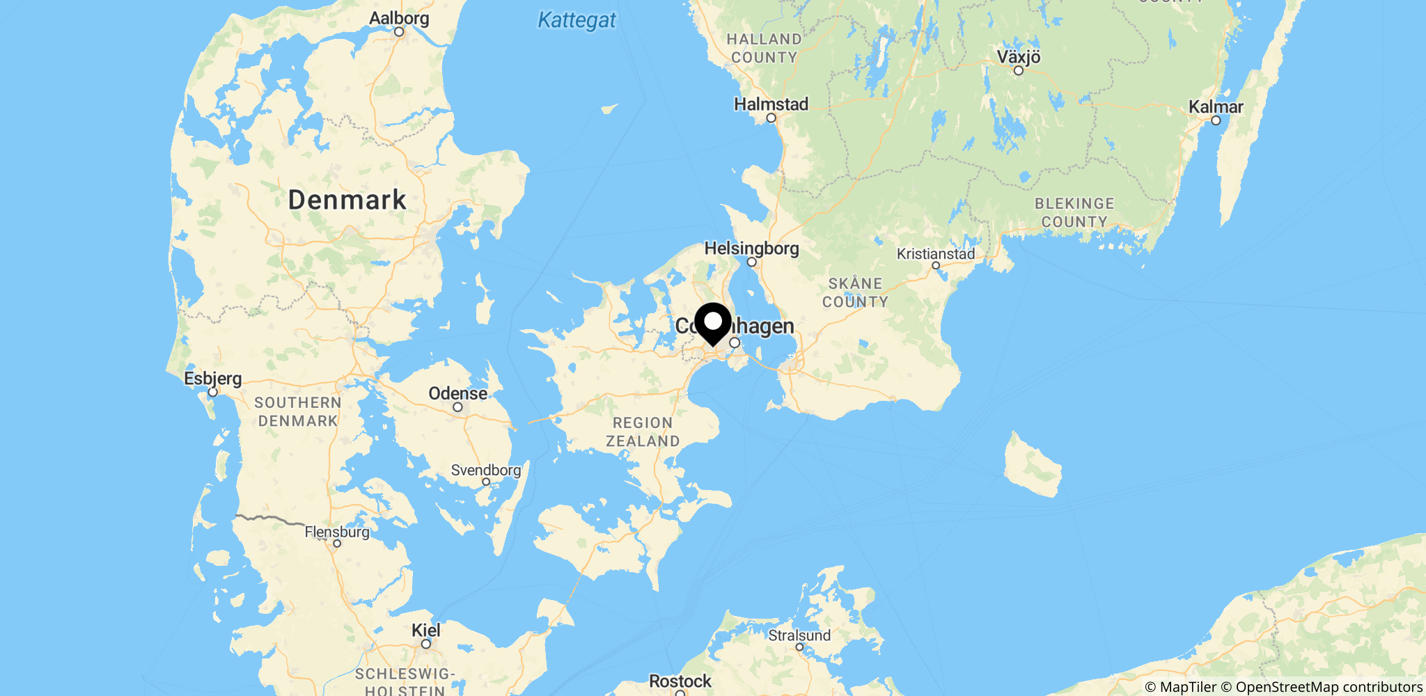 Kort over Glostrup og togulykken ved Kagerup i Danmark